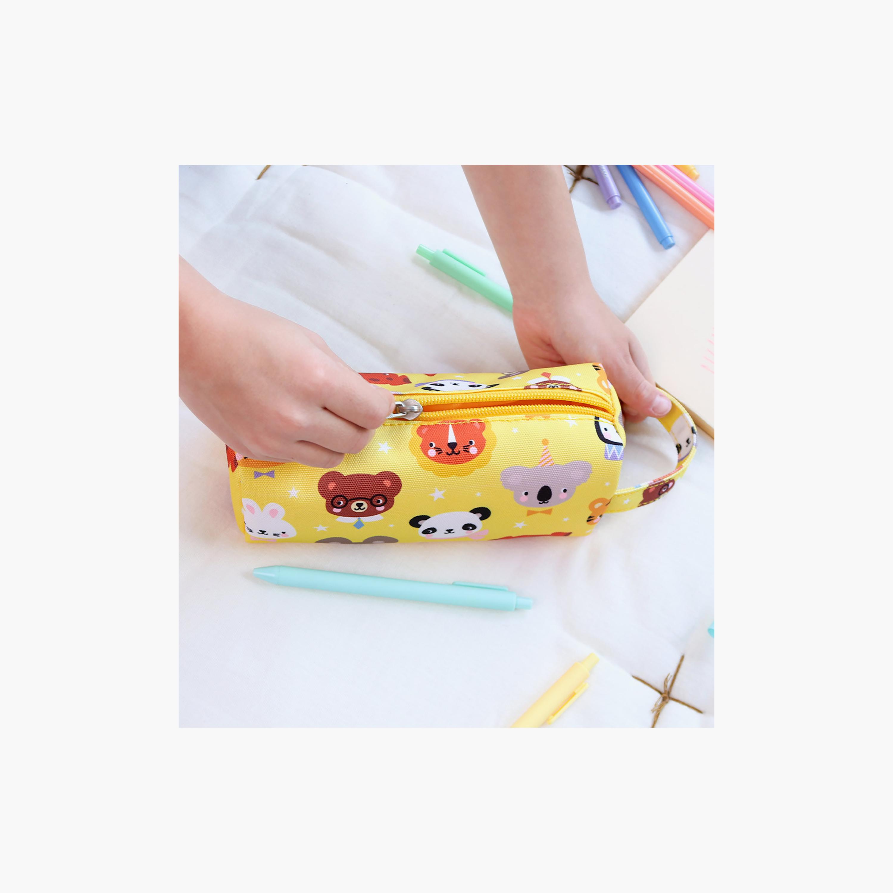 A Little Lovely Company Animal Friends Pencil Case with Carry Strap - Polyester-school-stationery-pencilcases-image-4