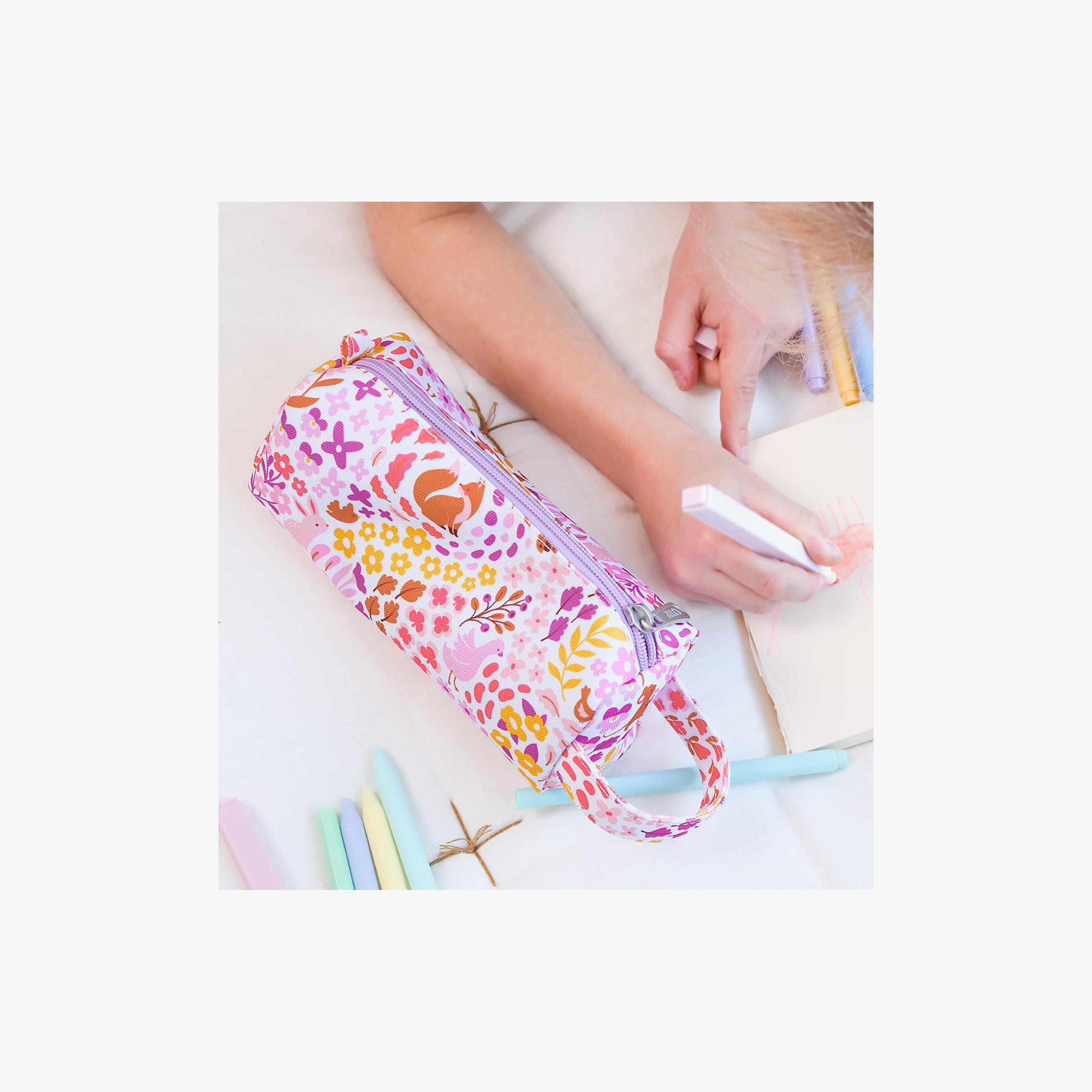 A Little Lovely Company Flower Garden Pencil Case with Carry Strap - Polyester-school-stationery-pencilcases-image-4