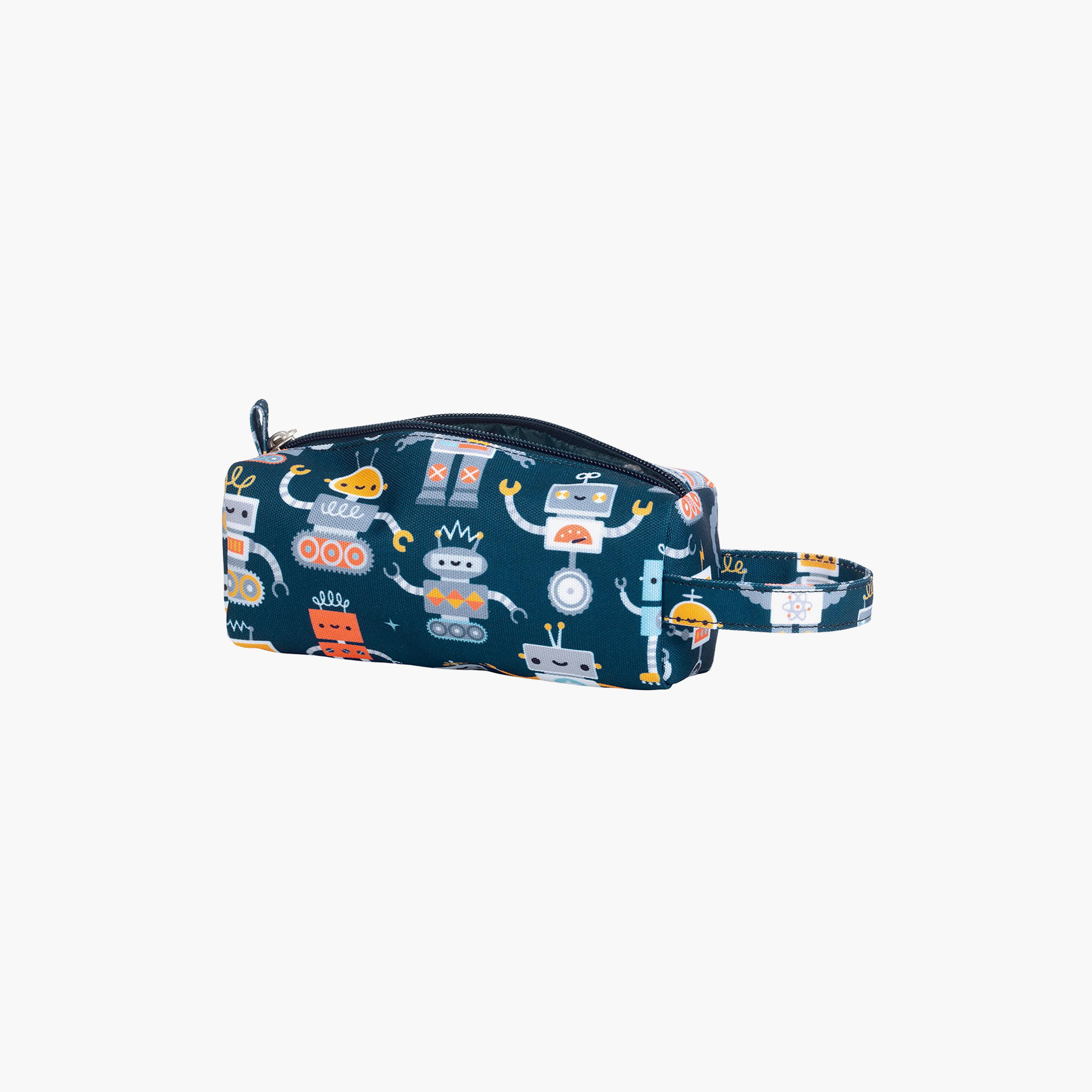 A Little Lovely Company Robots Pencil Case with Carry Strap - Polyester-school-stationery-pencilcases-image-2