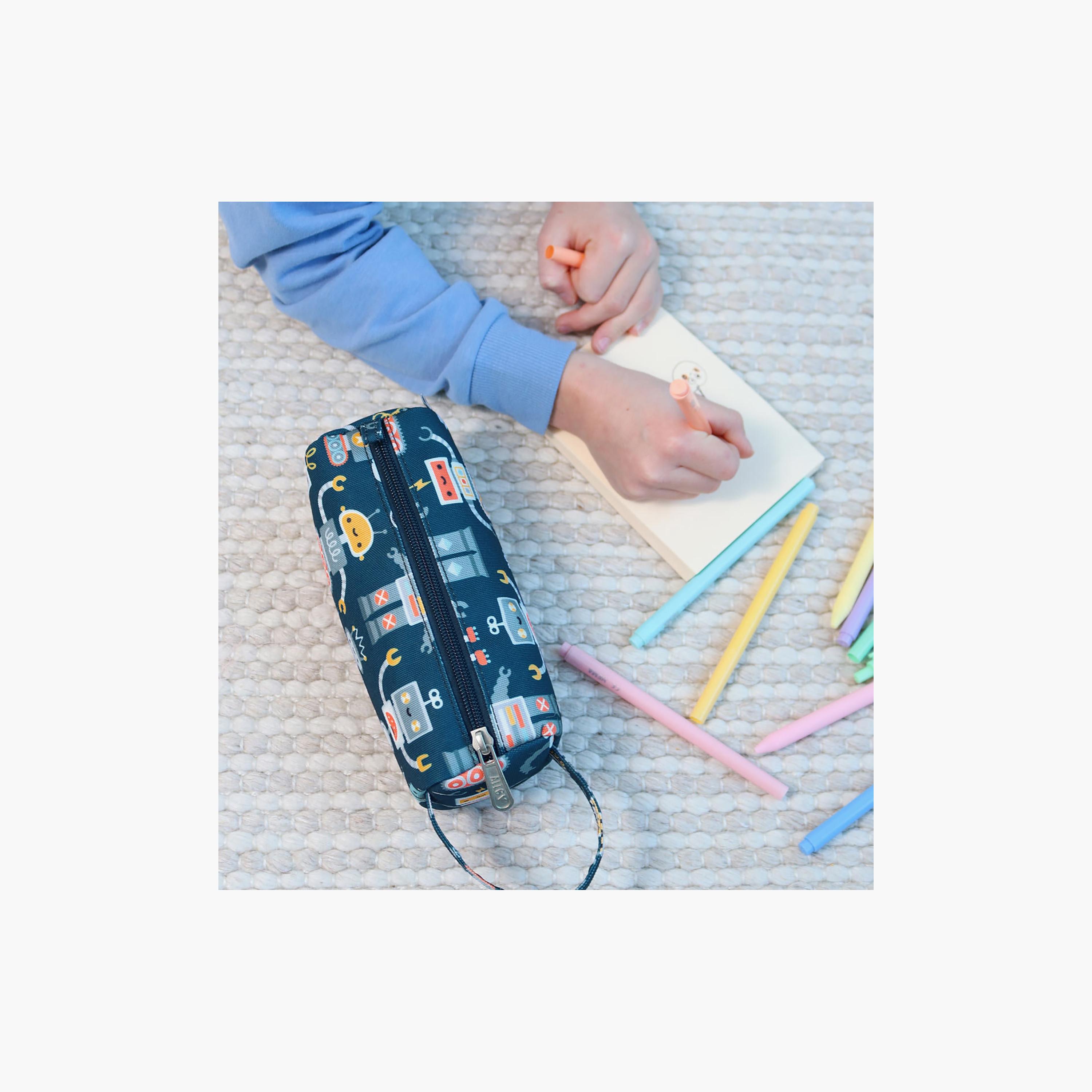 A Little Lovely Company Robots Pencil Case with Carry Strap - Polyester-school-stationery-pencilcases-image-5