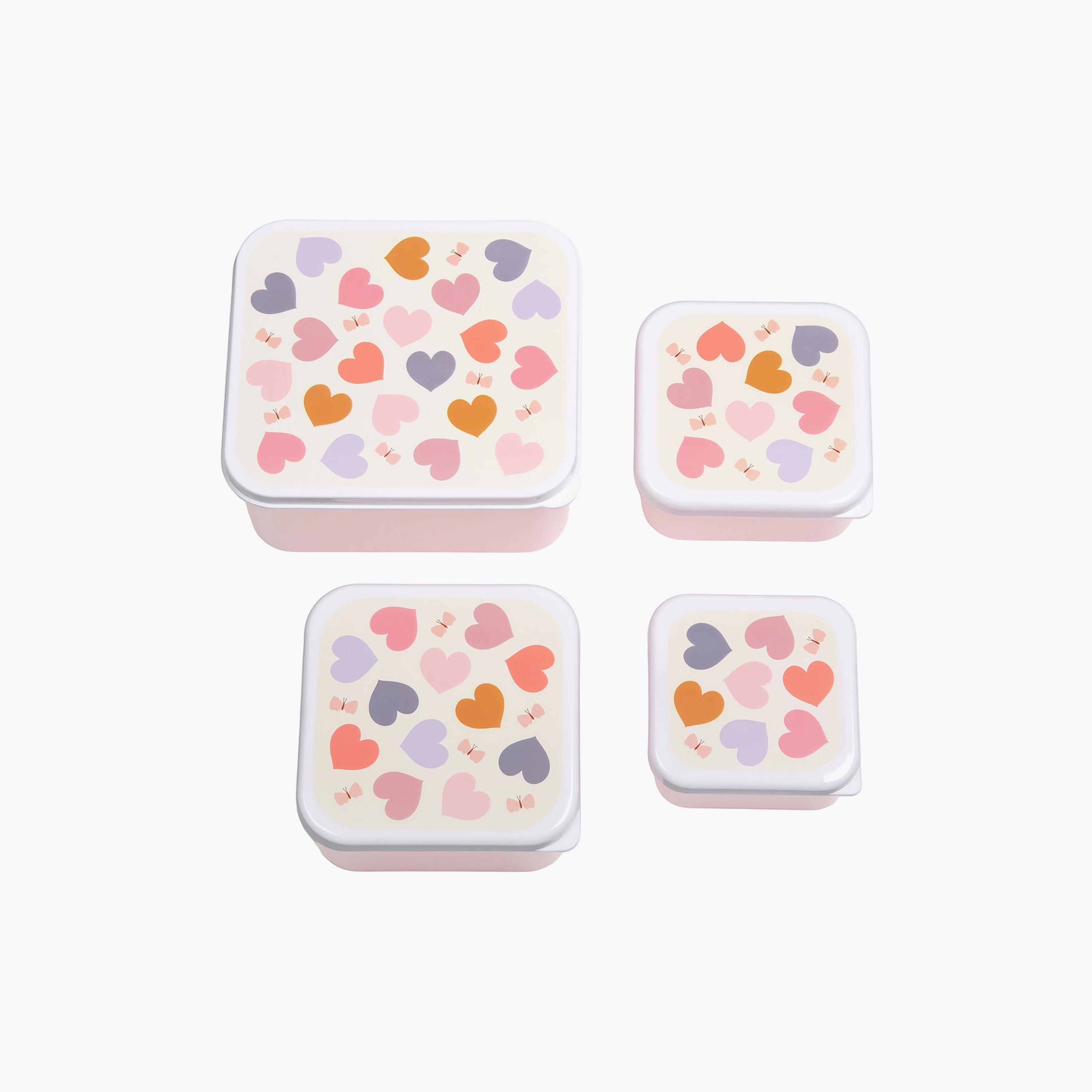 مجموعة علب غداء ووجبات خفيفة على شكل قلوب للبنات من عمر سنتين إلى خمس سنوات من إيه ليتل لوفلي كومباني-school-lunchessentials-lunchboxes-image-1