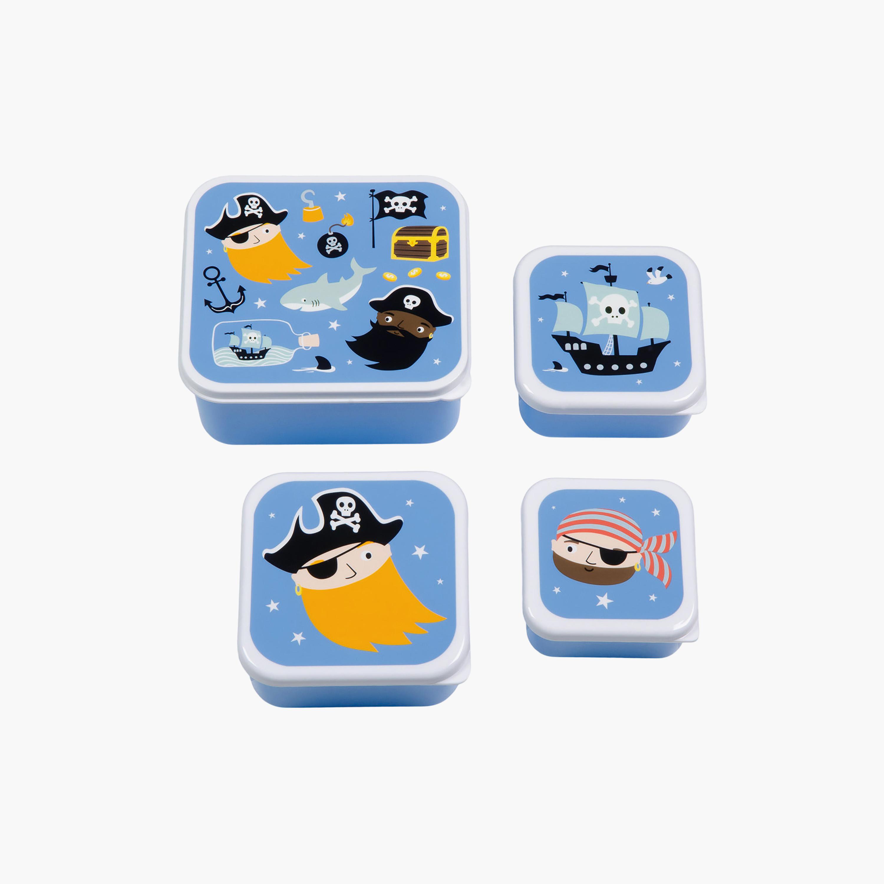 A Little Lovely Company Pirates Lunch & Snack Box Set for Boys 2-5 Yrs-school-lunchessentials-lunchboxes-image-1