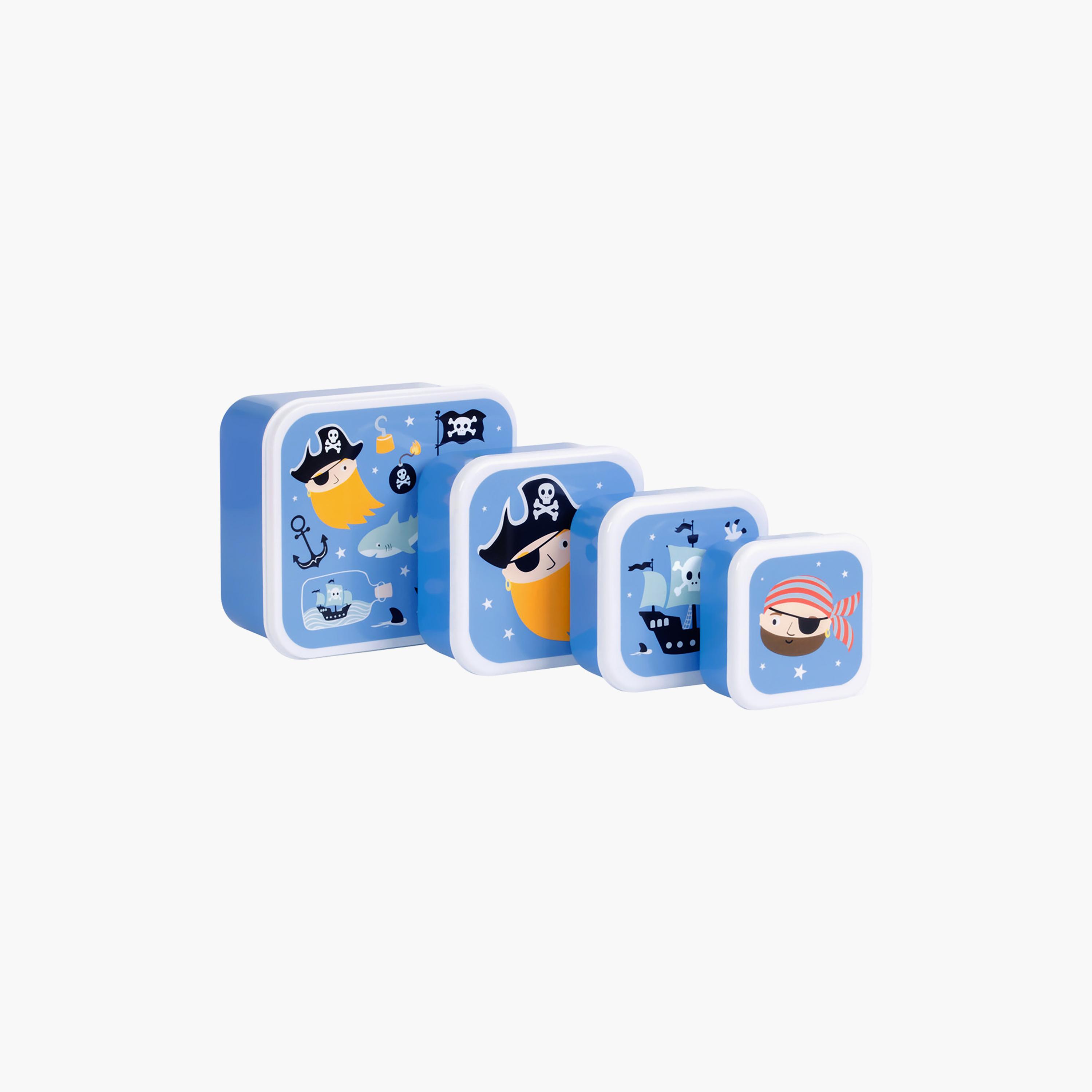 A Little Lovely Company Pirates Lunch & Snack Box Set for Boys 2-5 Yrs-school-lunchessentials-lunchboxes-image-2