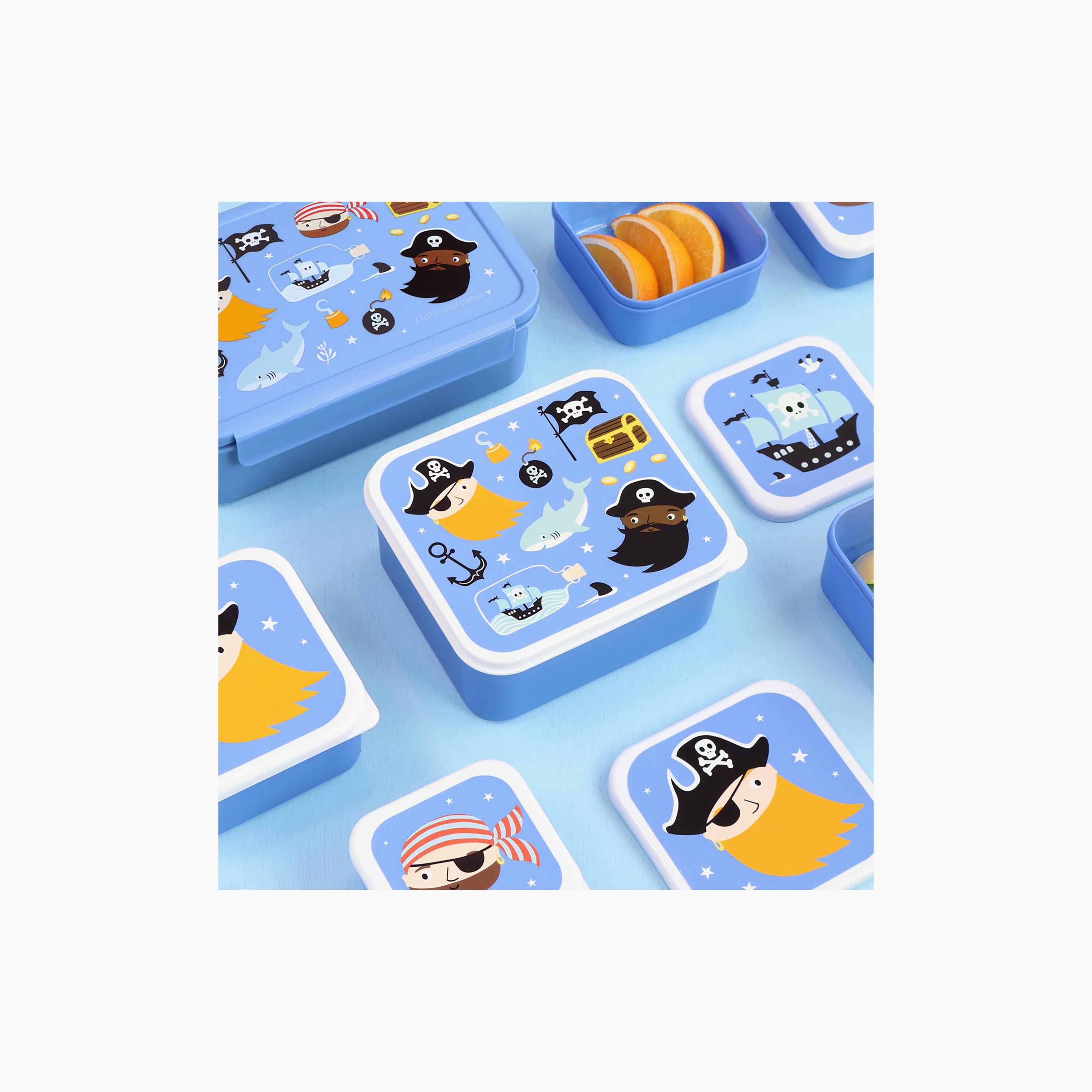 A Little Lovely Company Pirates Lunch & Snack Box Set for Boys 2-5 Yrs-school-lunchessentials-lunchboxes-image-5