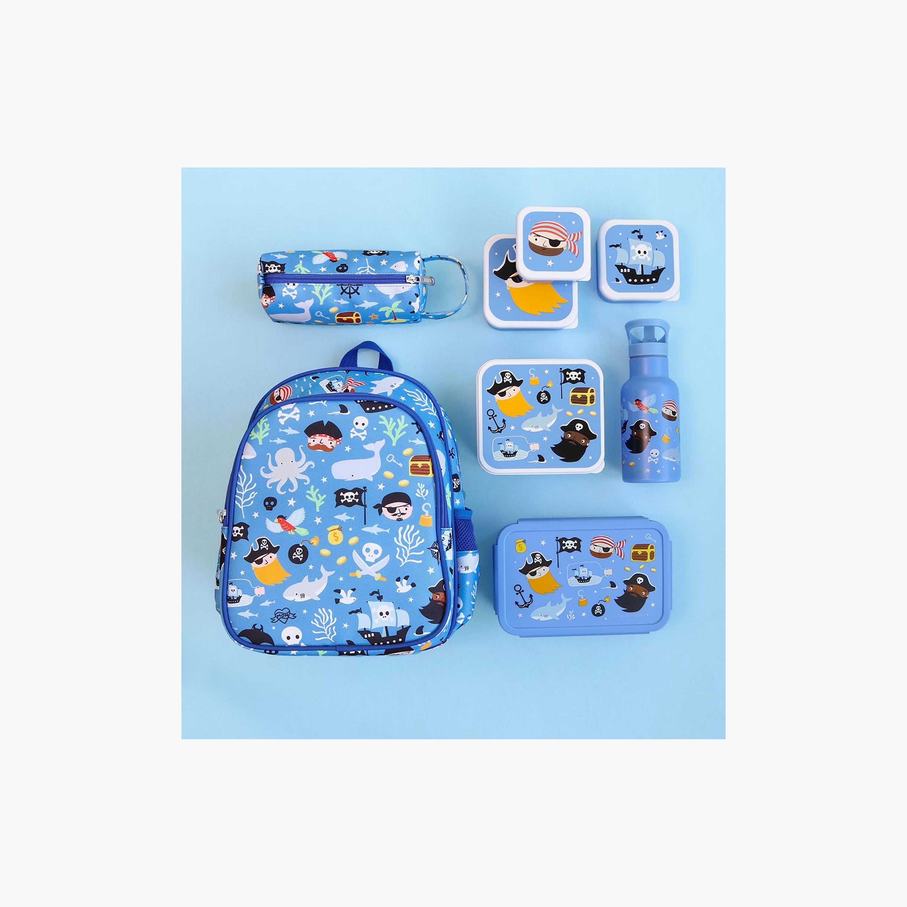 A Little Lovely Company Pirates Lunch & Snack Box Set for Boys 2-5 Yrs-school-lunchessentials-lunchboxes-image-6