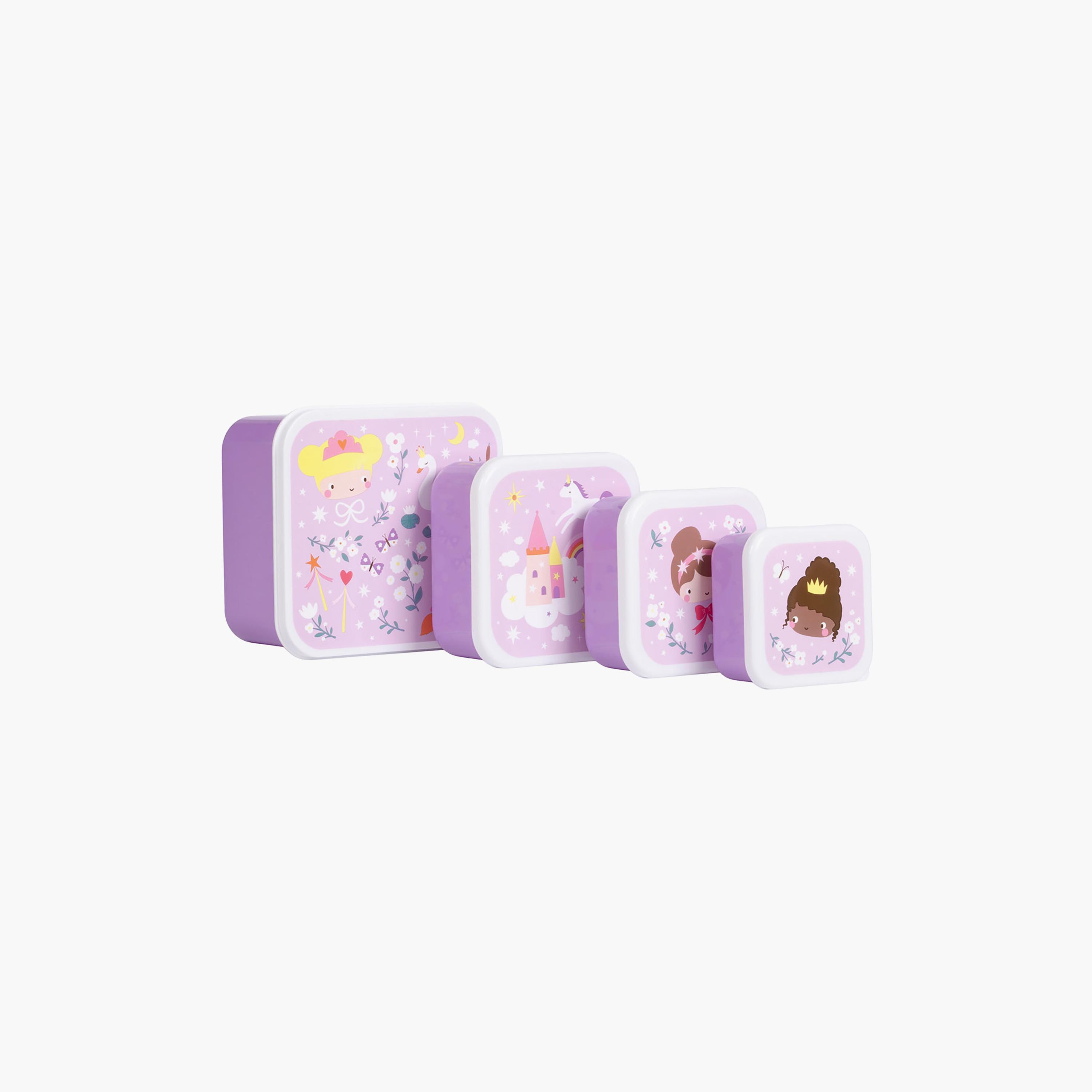 A Little Lovely Company Princesses Lunch & Snack Box Set for Girls 2-5 Yrs-school-lunchessentials-lunchboxes-image-2