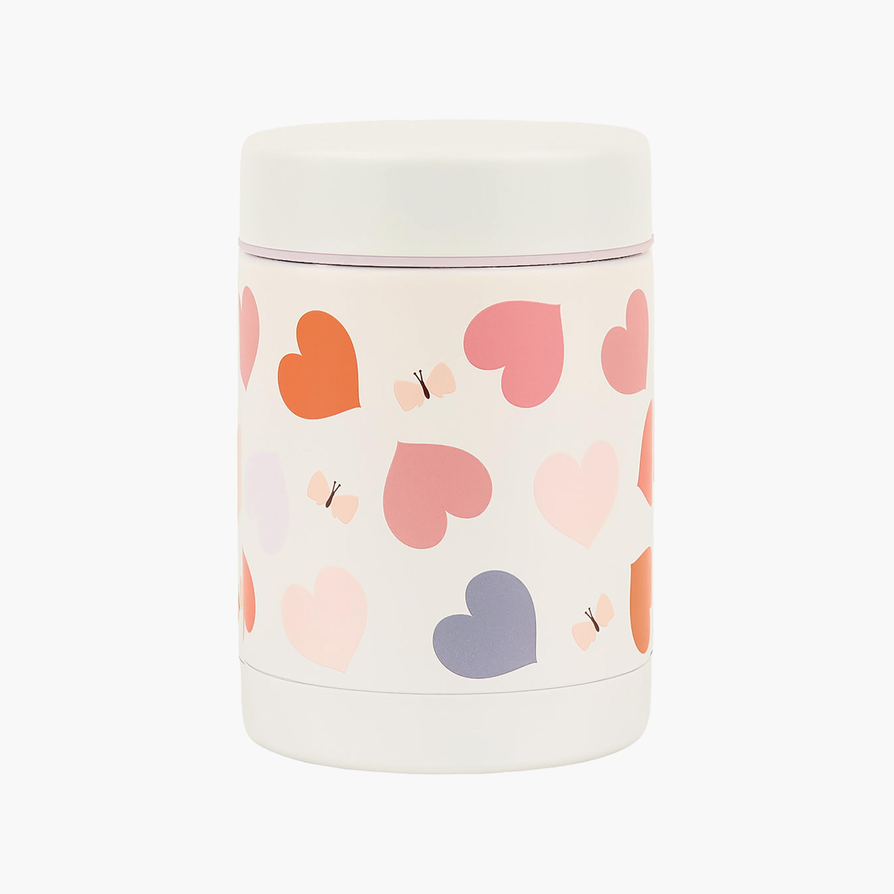 A Little Lovely Company Hearts Food Jar for Girls 2-8 Yrs with Dual Insulated Wall - 300 ml-baby-feeding-mealtimeessentials-image-1