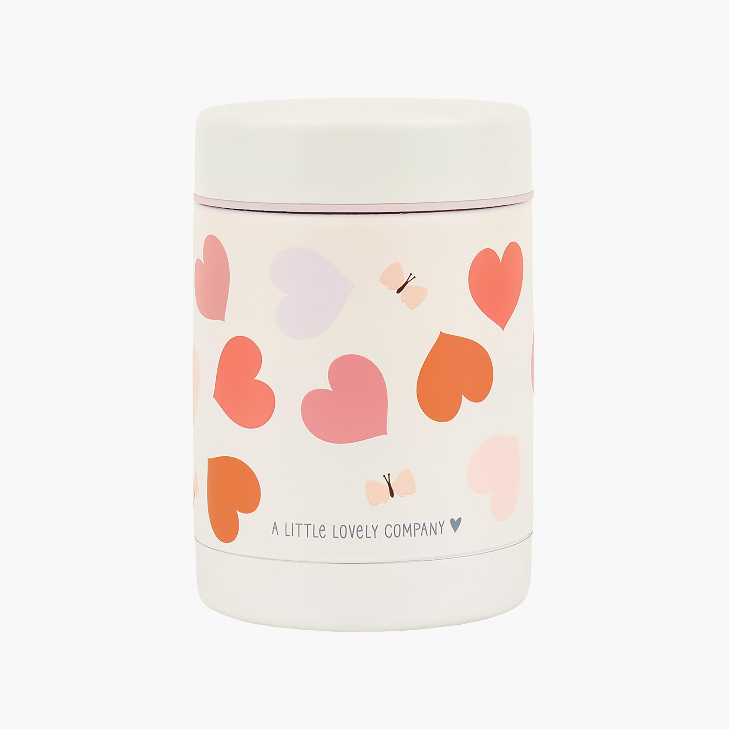 A Little Lovely Company Hearts Food Jar for Girls 2-8 Yrs with Dual Insulated Wall - 300 ml-baby-feeding-mealtimeessentials-image-2