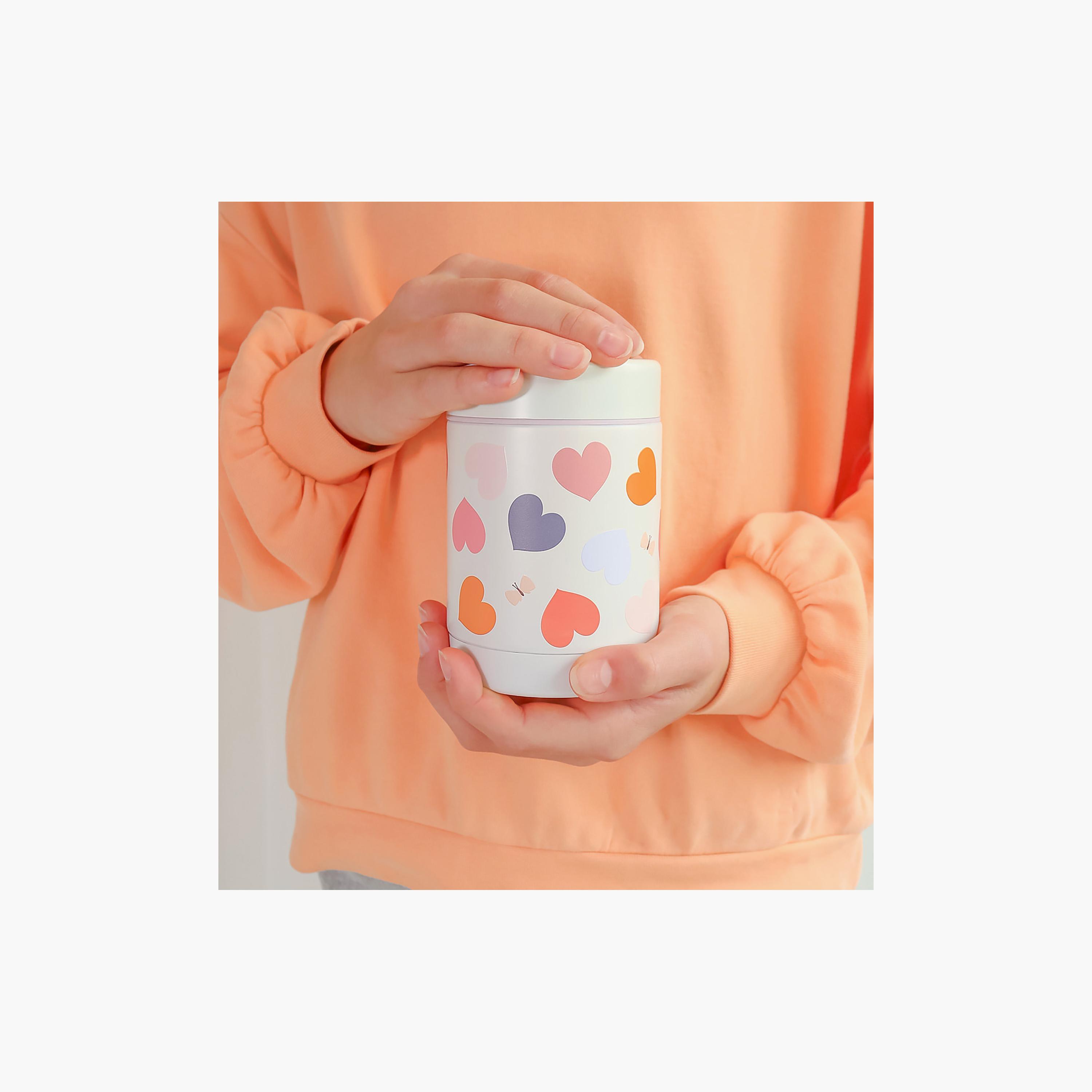 A Little Lovely Company Hearts Food Jar for Girls 2-8 Yrs with Dual Insulated Wall - 300 ml-baby-feeding-mealtimeessentials-image-4