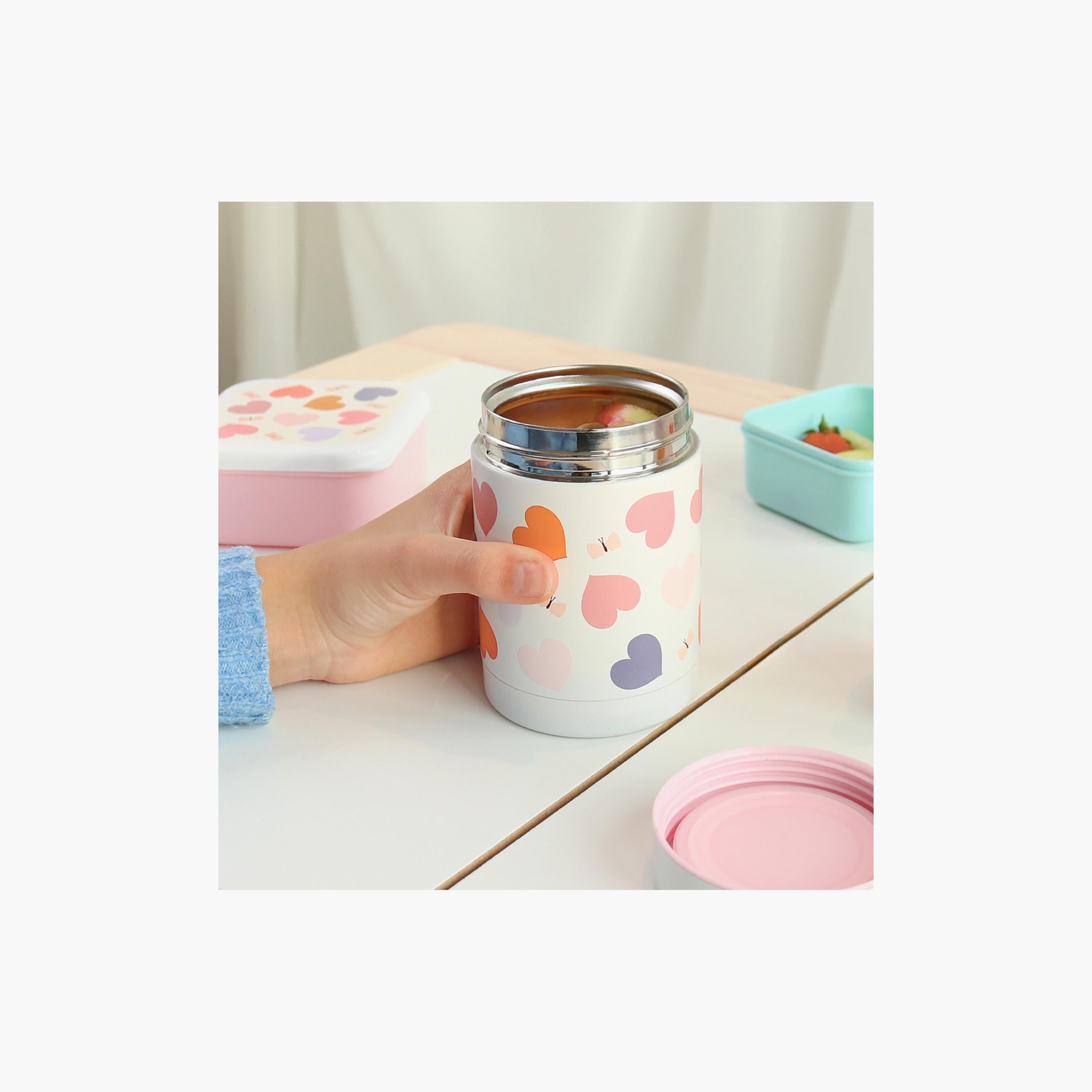 A Little Lovely Company Hearts Food Jar for Girls 2-8 Yrs with Dual Insulated Wall - 300 ml-baby-feeding-mealtimeessentials-image-5