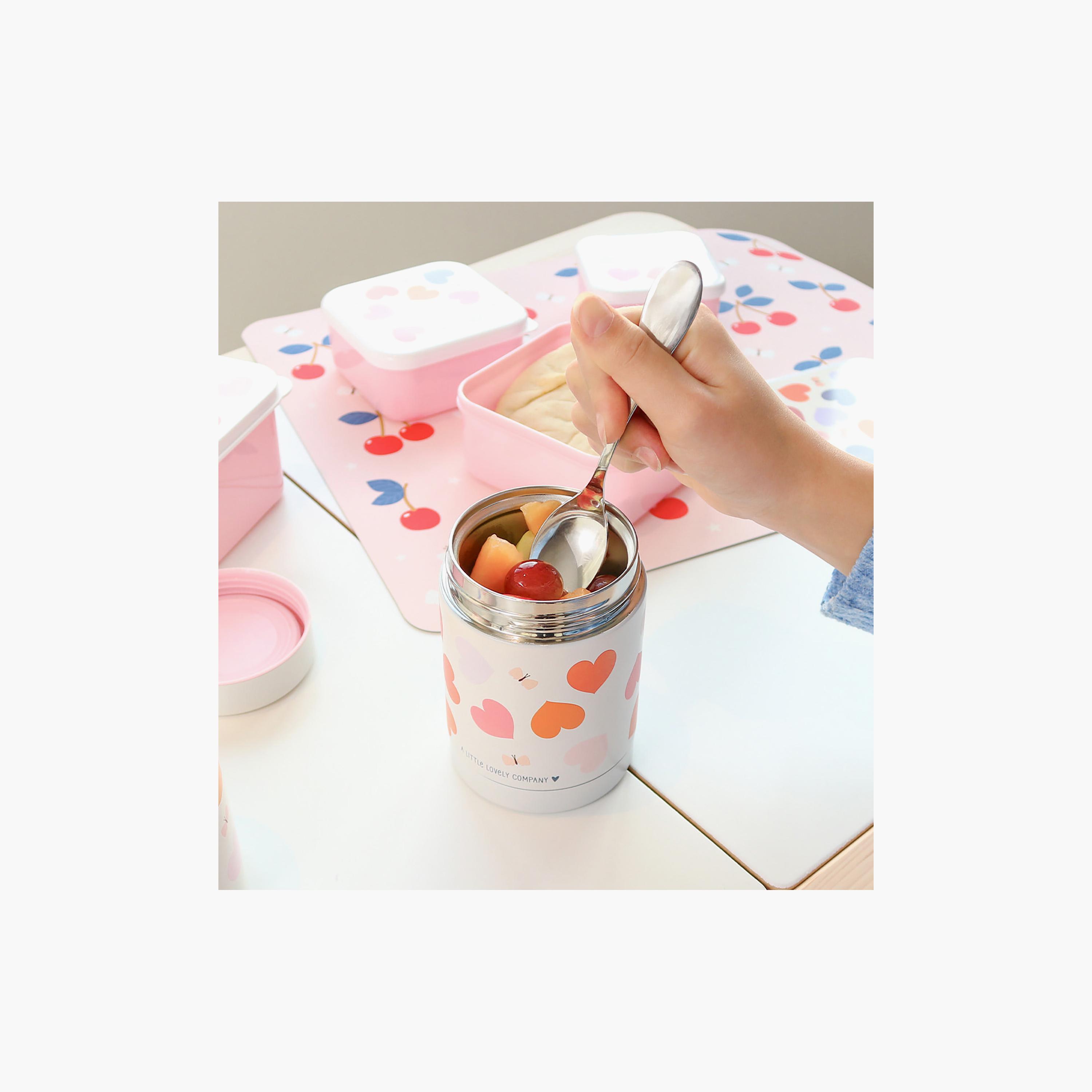 A Little Lovely Company Hearts Food Jar for Girls 2-8 Yrs with Dual Insulated Wall - 300 ml-baby-feeding-mealtimeessentials-image-6