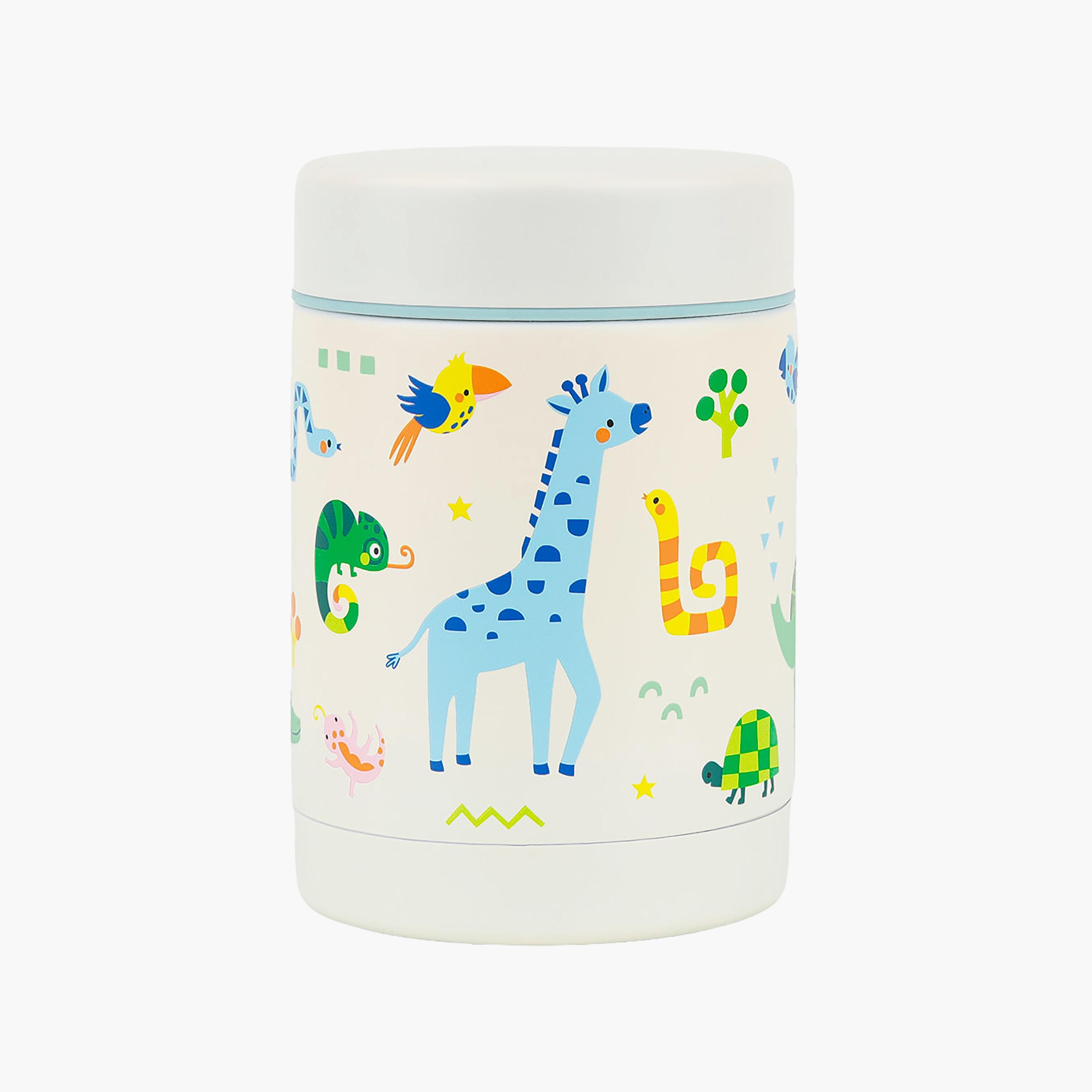 A Little Lovely Company Jungle Food Jar for Boys 2-8 Yrs with Dual Insulated Wall - 300 ml-baby-feeding-mealtimeessentials-image-1