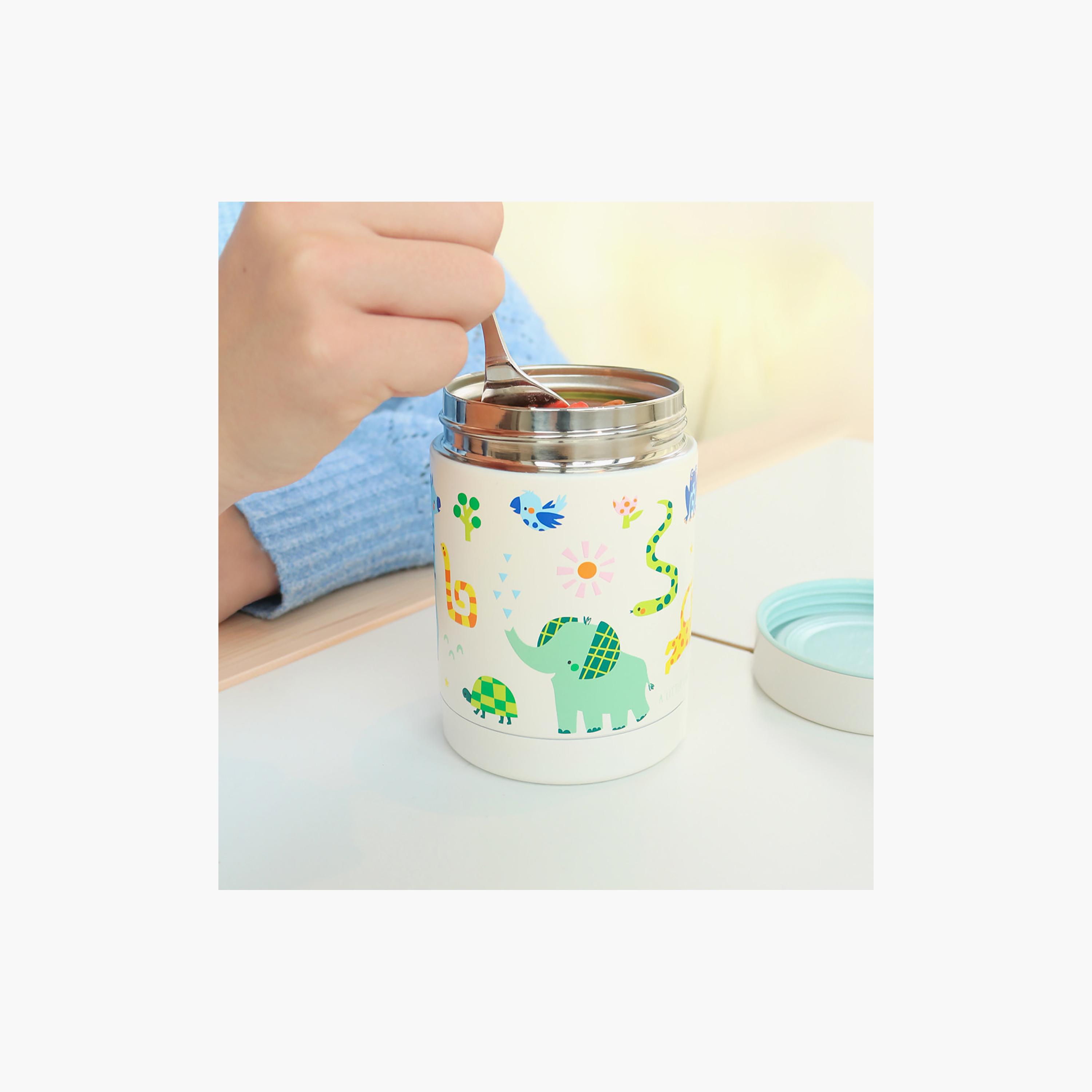 A Little Lovely Company Jungle Food Jar for Boys 2-8 Yrs with Dual Insulated Wall - 300 ml-baby-feeding-mealtimeessentials-image-4