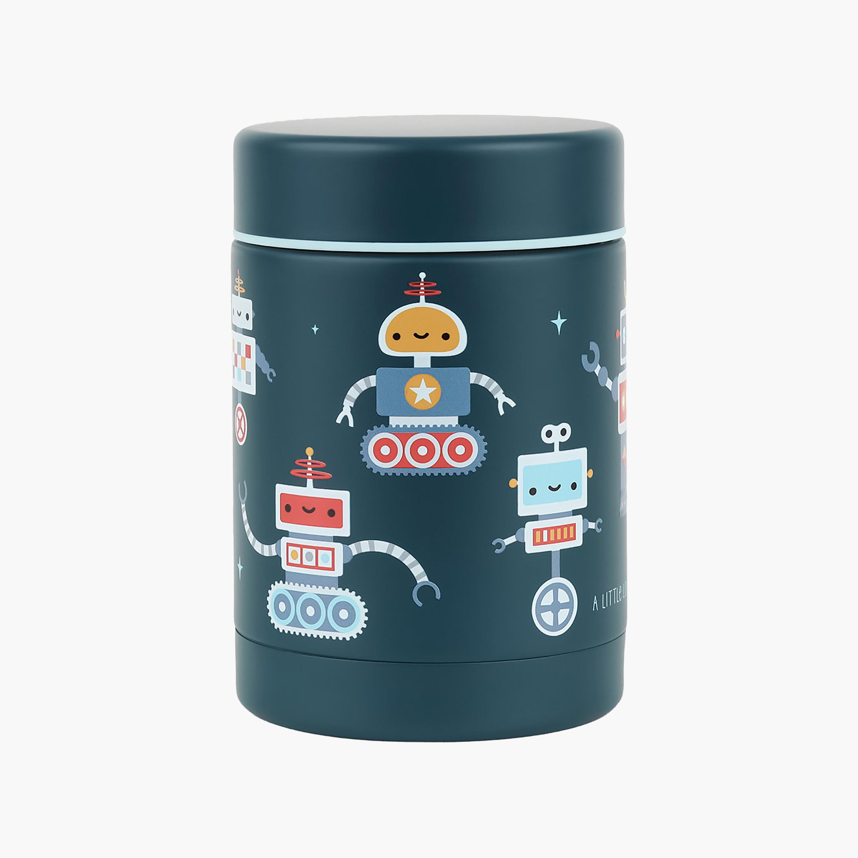A Little Lovely Company Robots Food Jar for Boys 2-8 Yrs with Dual Insulated Wall - 300 ml-baby-feeding-mealtimeessentials-image-1