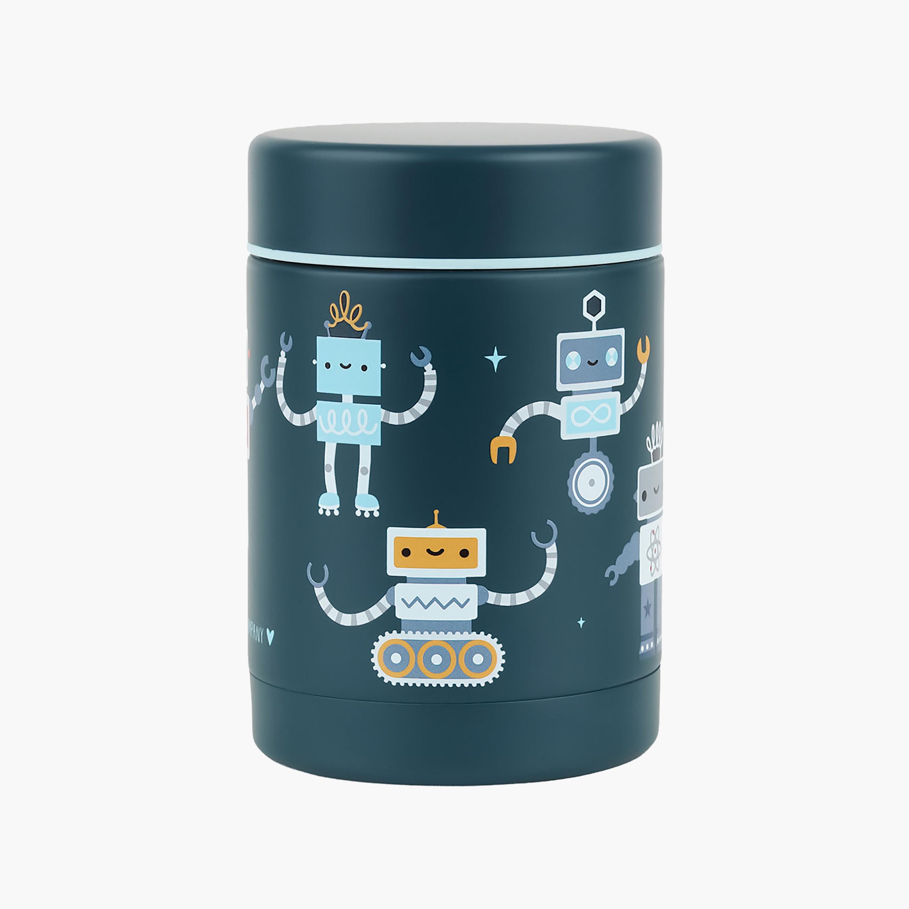 A Little Lovely Company Robots Food Jar for Boys 2-8 Yrs with Dual Insulated Wall - 300 ml-baby-feeding-mealtimeessentials-image-2