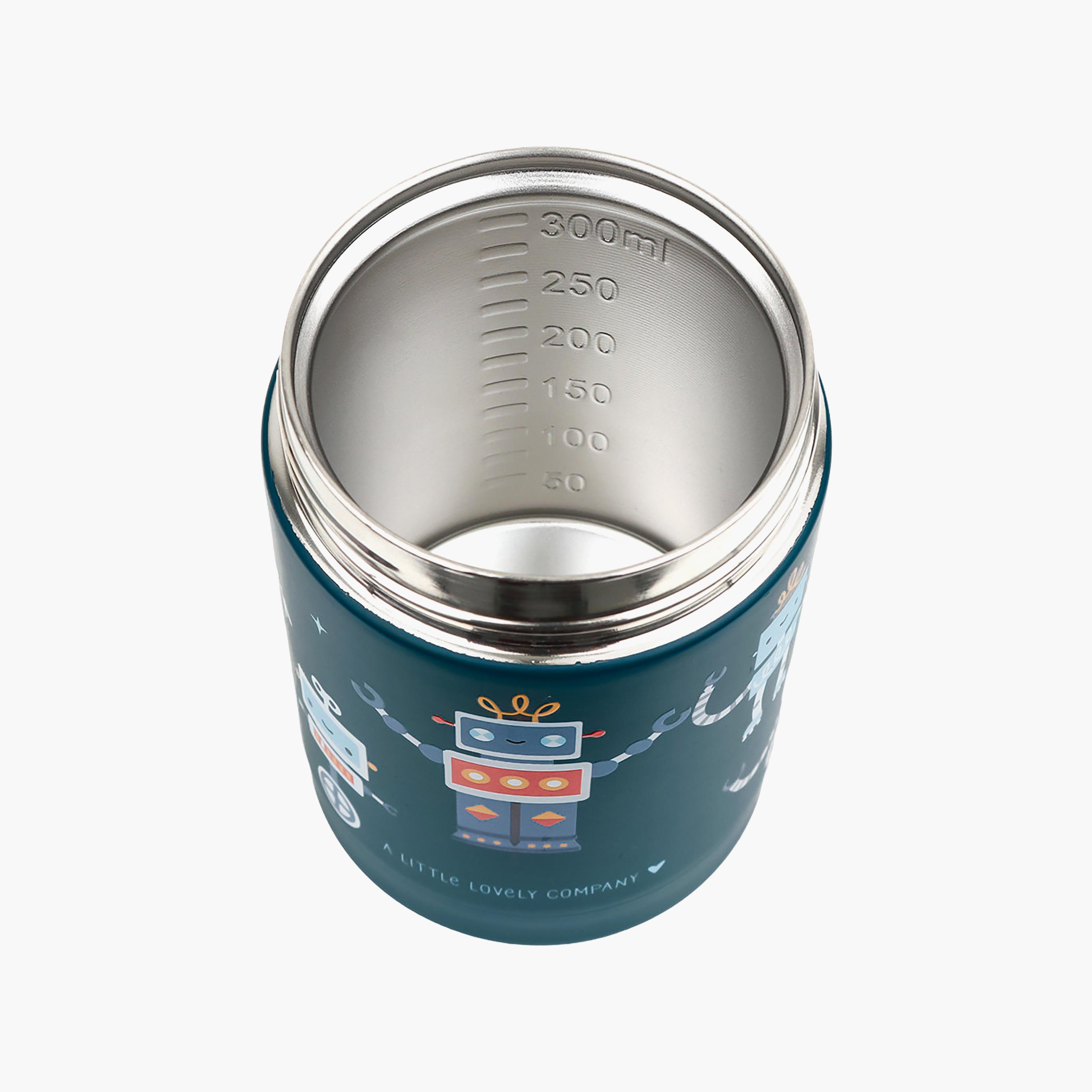 A Little Lovely Company Robots Food Jar for Boys 2-8 Yrs with Dual Insulated Wall - 300 ml-baby-feeding-mealtimeessentials-image-3