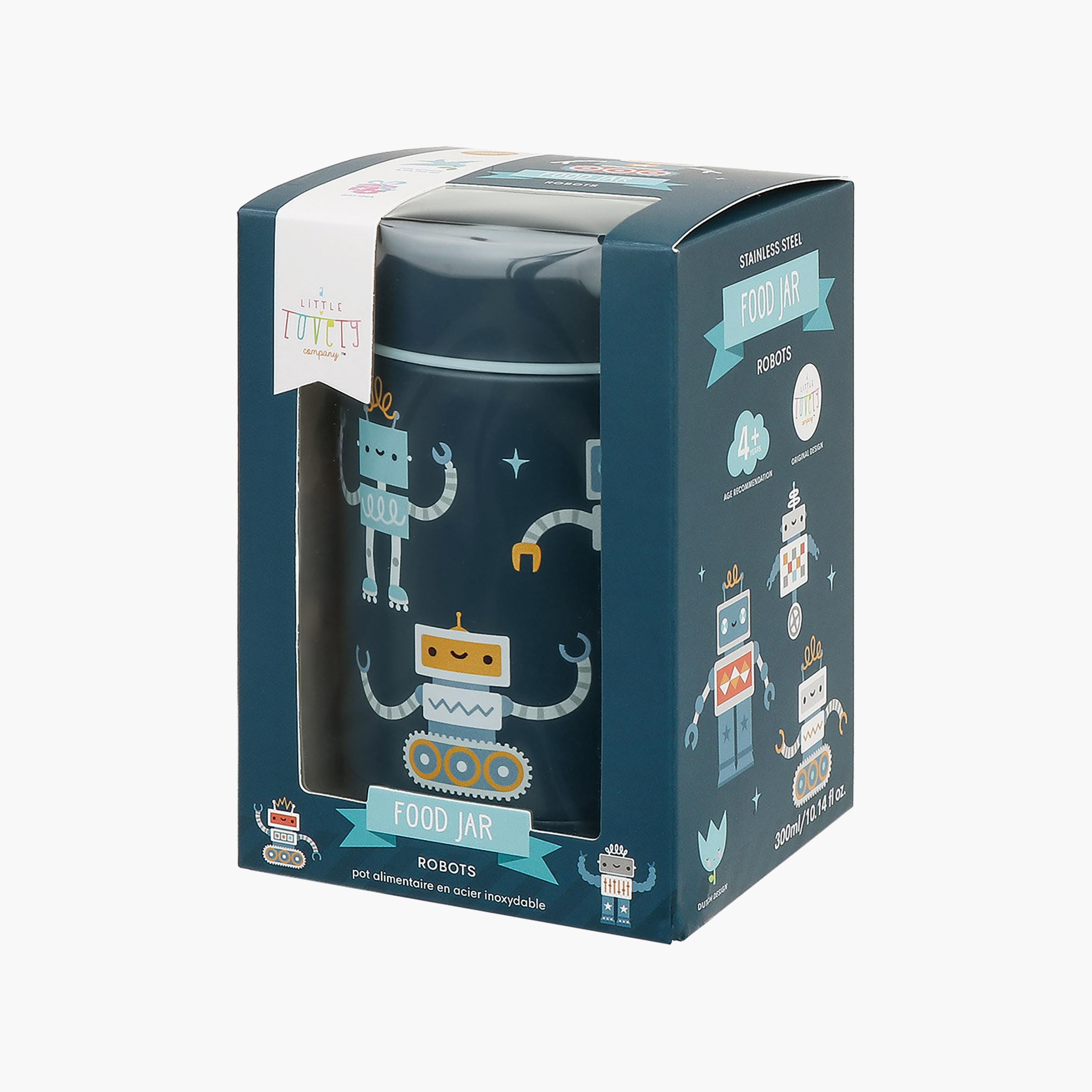 A Little Lovely Company Robots Food Jar for Boys 2-8 Yrs with Dual Insulated Wall - 300 ml-baby-feeding-mealtimeessentials-image-7