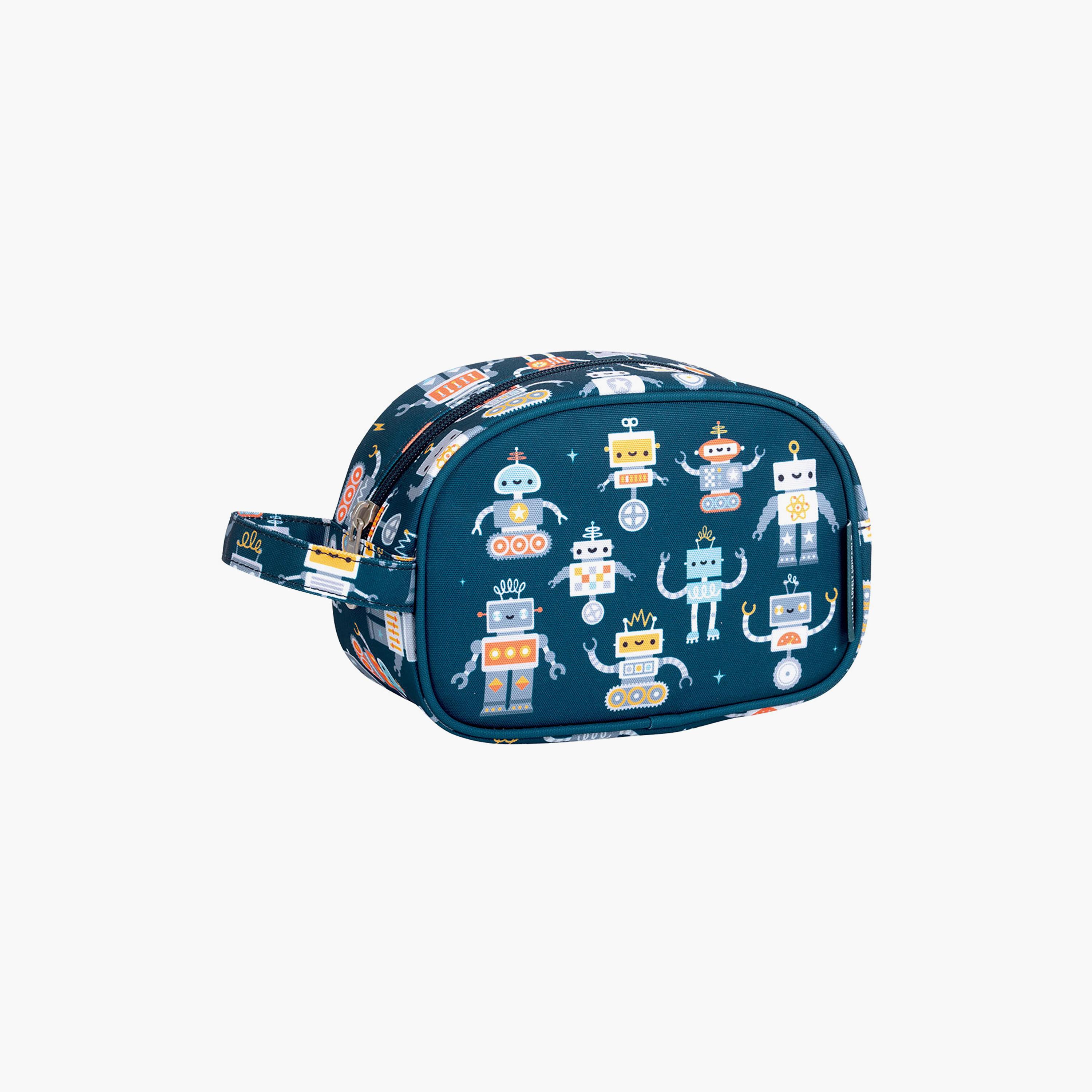A Little Lovely Company Robots Toiletry Bag with Carry Strap-boys-accessories-bagsandbackpacks-image-2