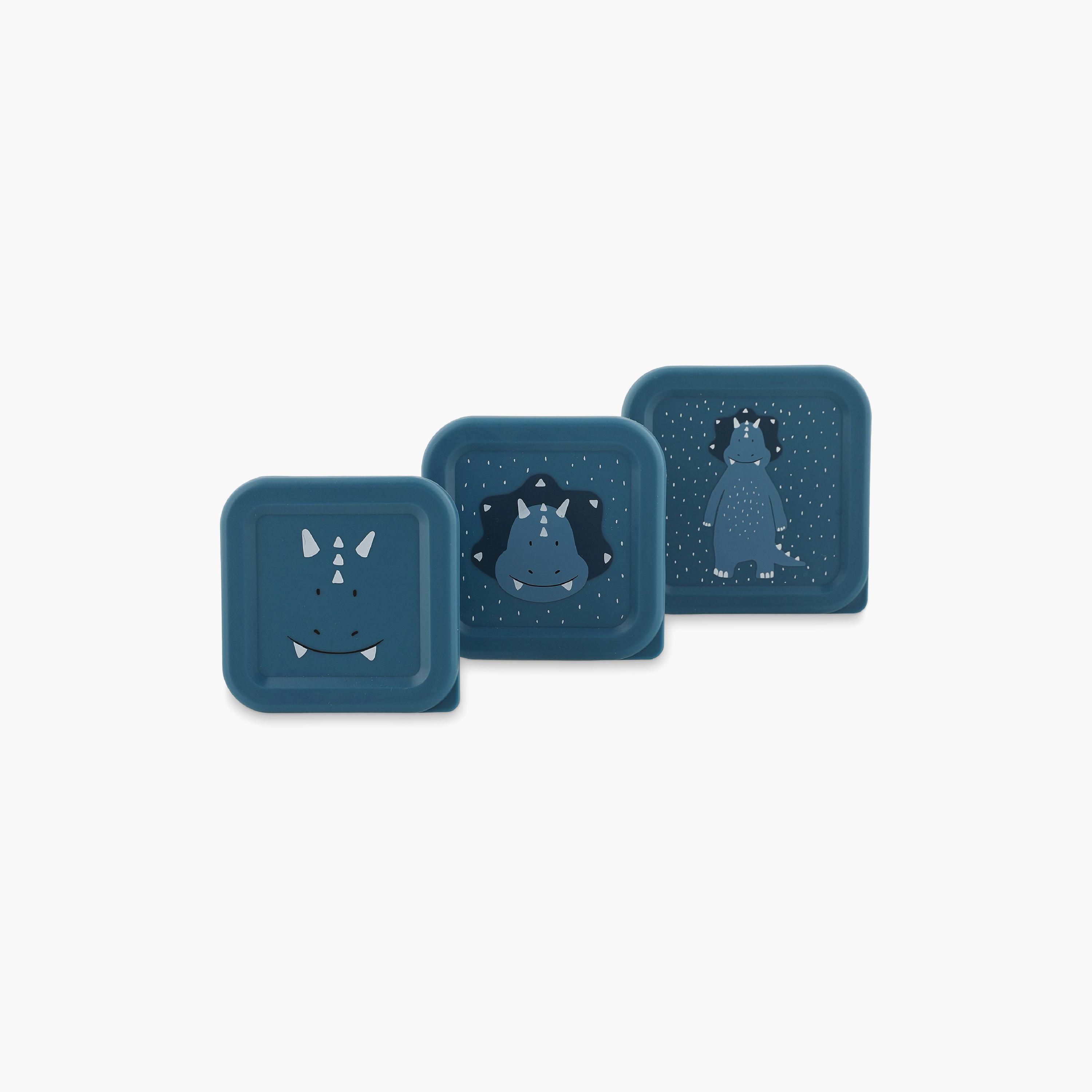 Trixie Mr. Triceratops Snack Box Nesting Set for Boys 3-5 Yrs with Leakproof Lids-school-lunchessentials-lunchboxes-image-1