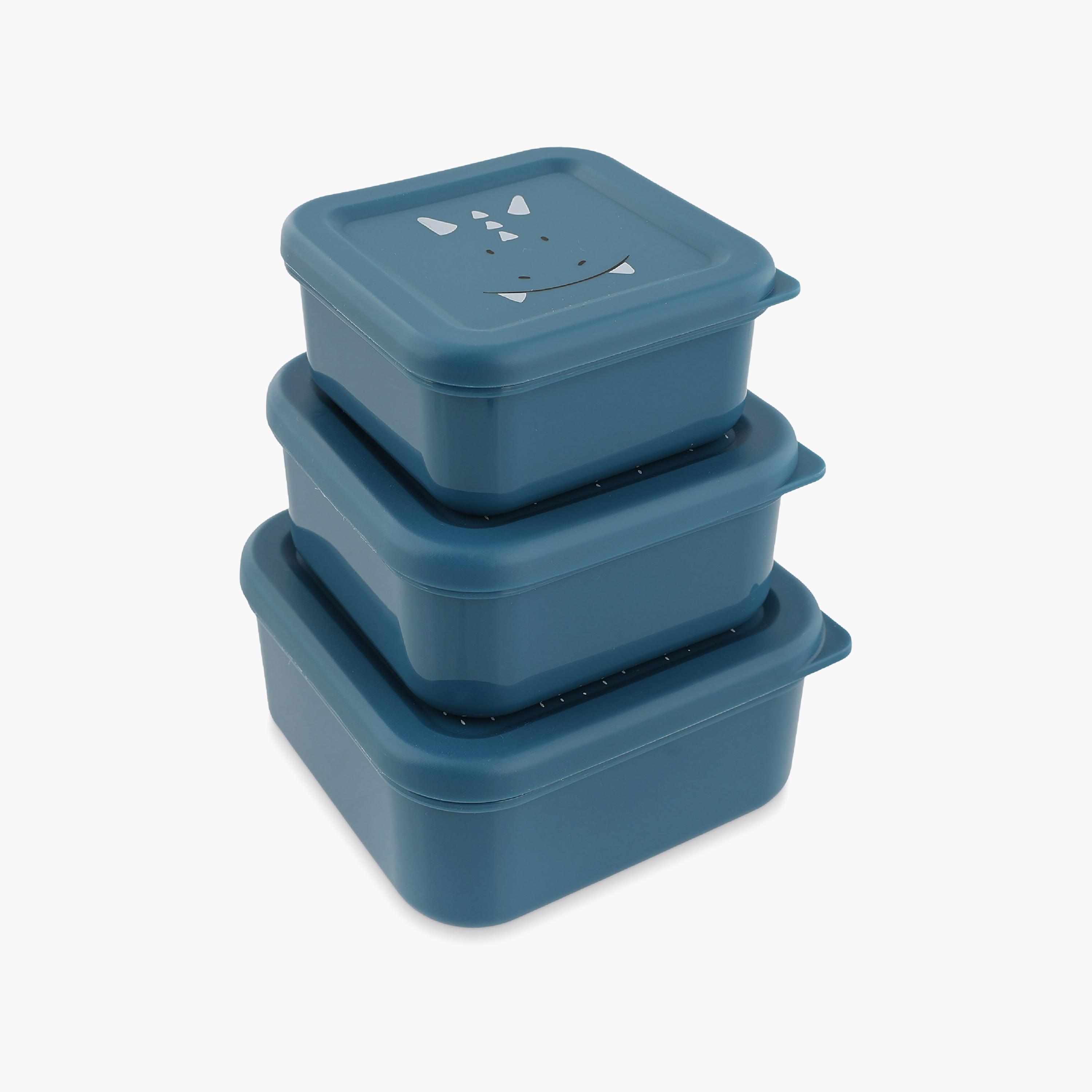 Trixie Mr. Triceratops Snack Box Nesting Set for Boys 3-5 Yrs with Leakproof Lids-school-lunchessentials-lunchboxes-image-2