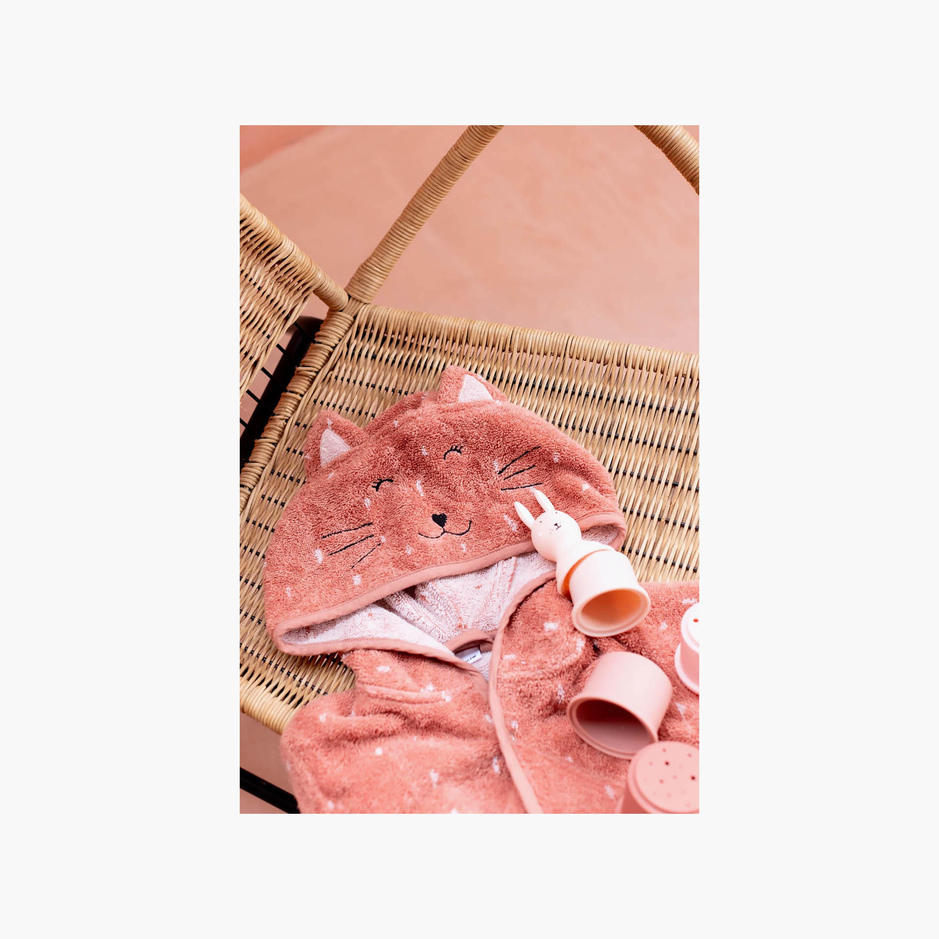 Trixie Mrs. Cat Organic Cotton Terry Hooded Towel - 75 x 75 cm-baby-bathandcare-towels-image-2