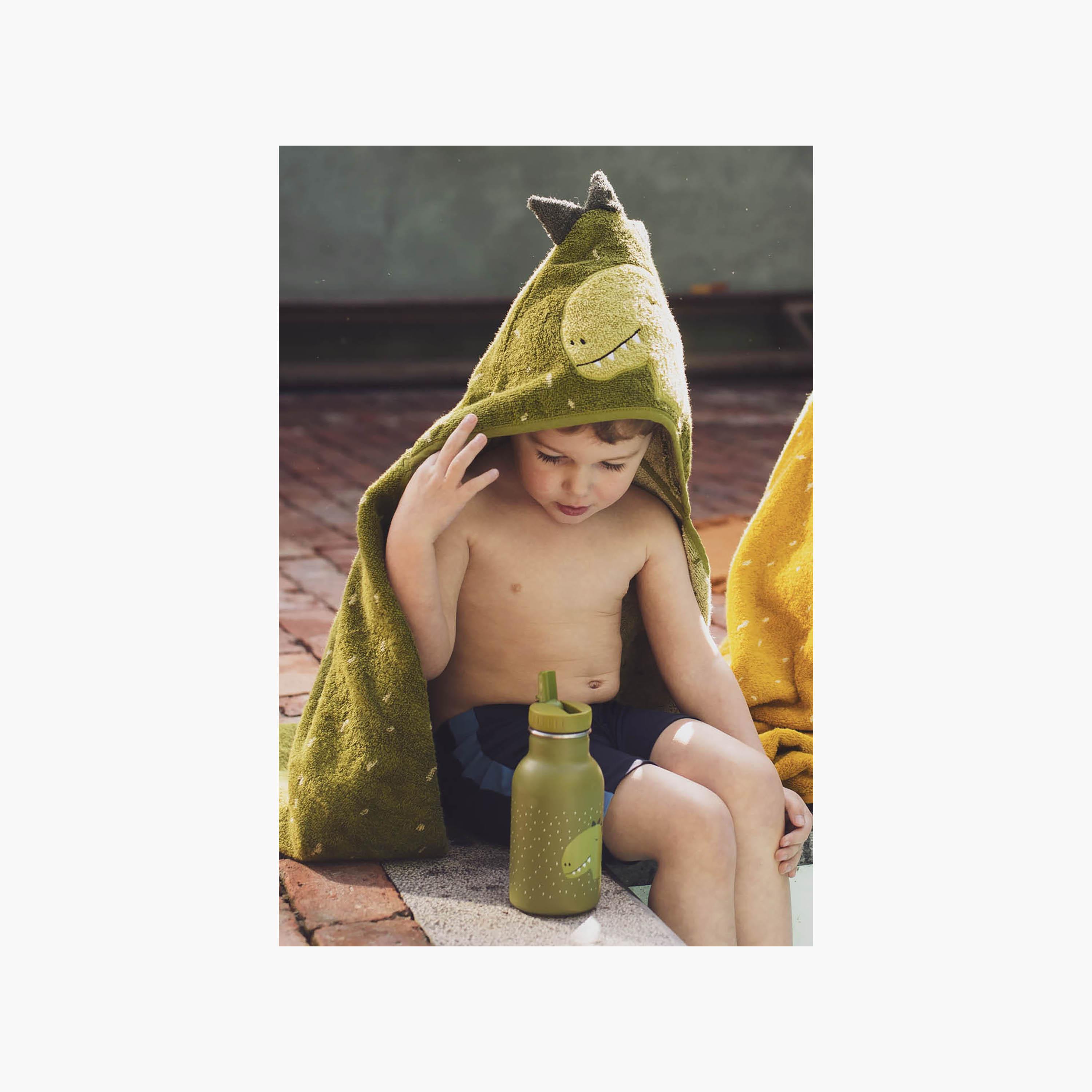 Trixie Mr. Dino Organic Cotton Terry Hooded Towel - 70 x 130 cm-baby-bathandcare-towels-image-3