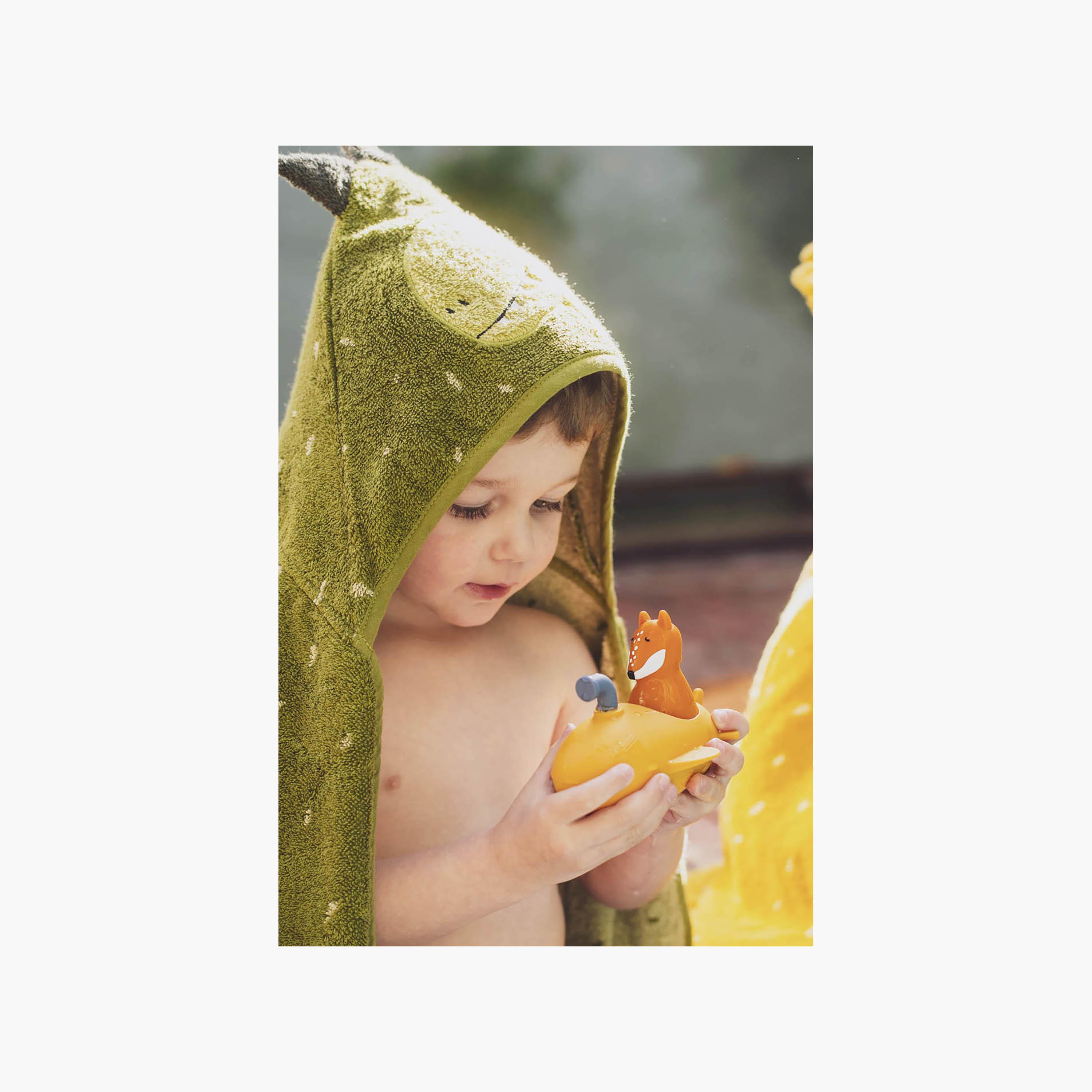 Trixie Mr. Dino Organic Cotton Terry Hooded Towel - 70 x 130 cm-baby-bathandcare-towels-image-4