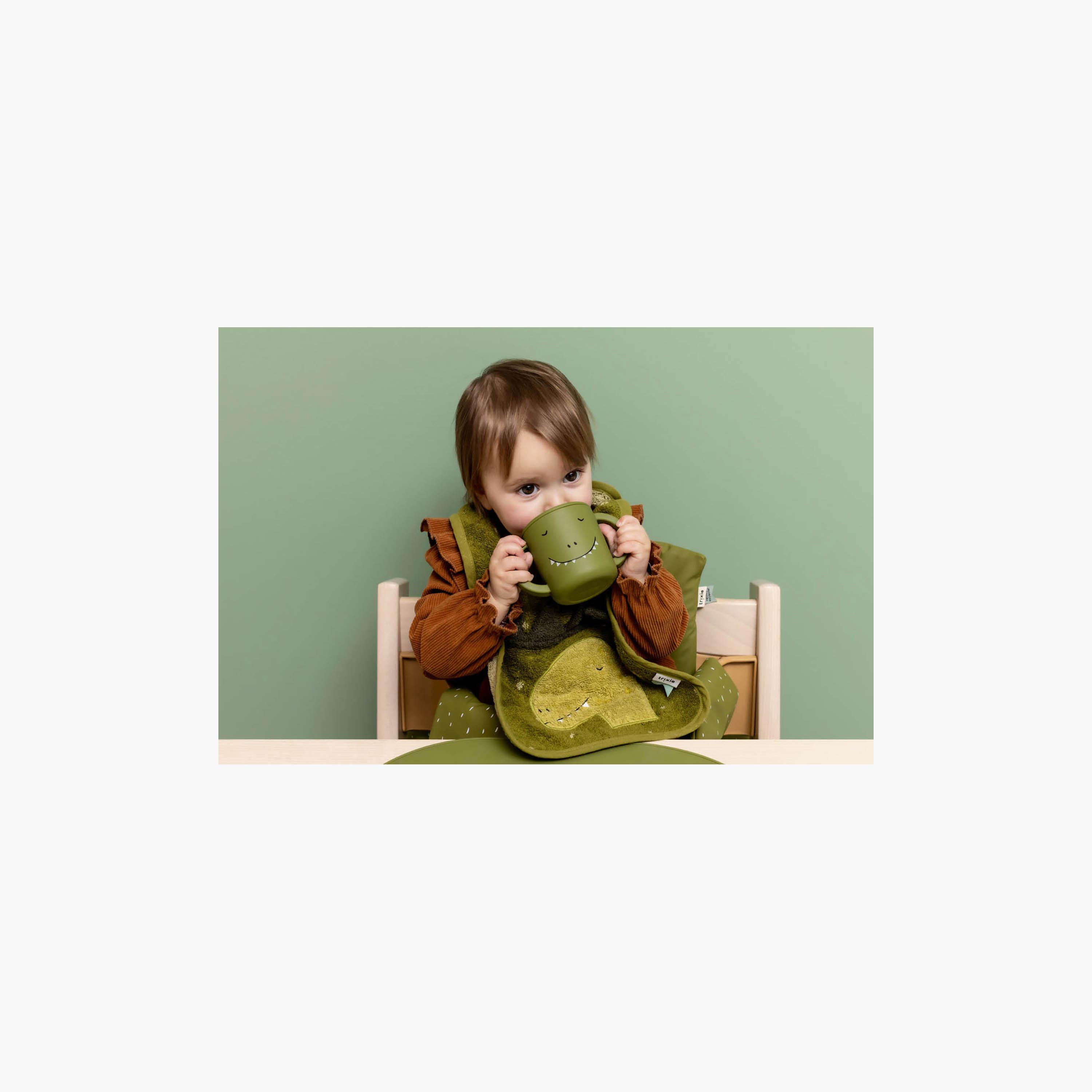 مريلة أطفال قطن عضوي برسومات مستر دينو من تريكسي-baby-feeding-bibs-image-3