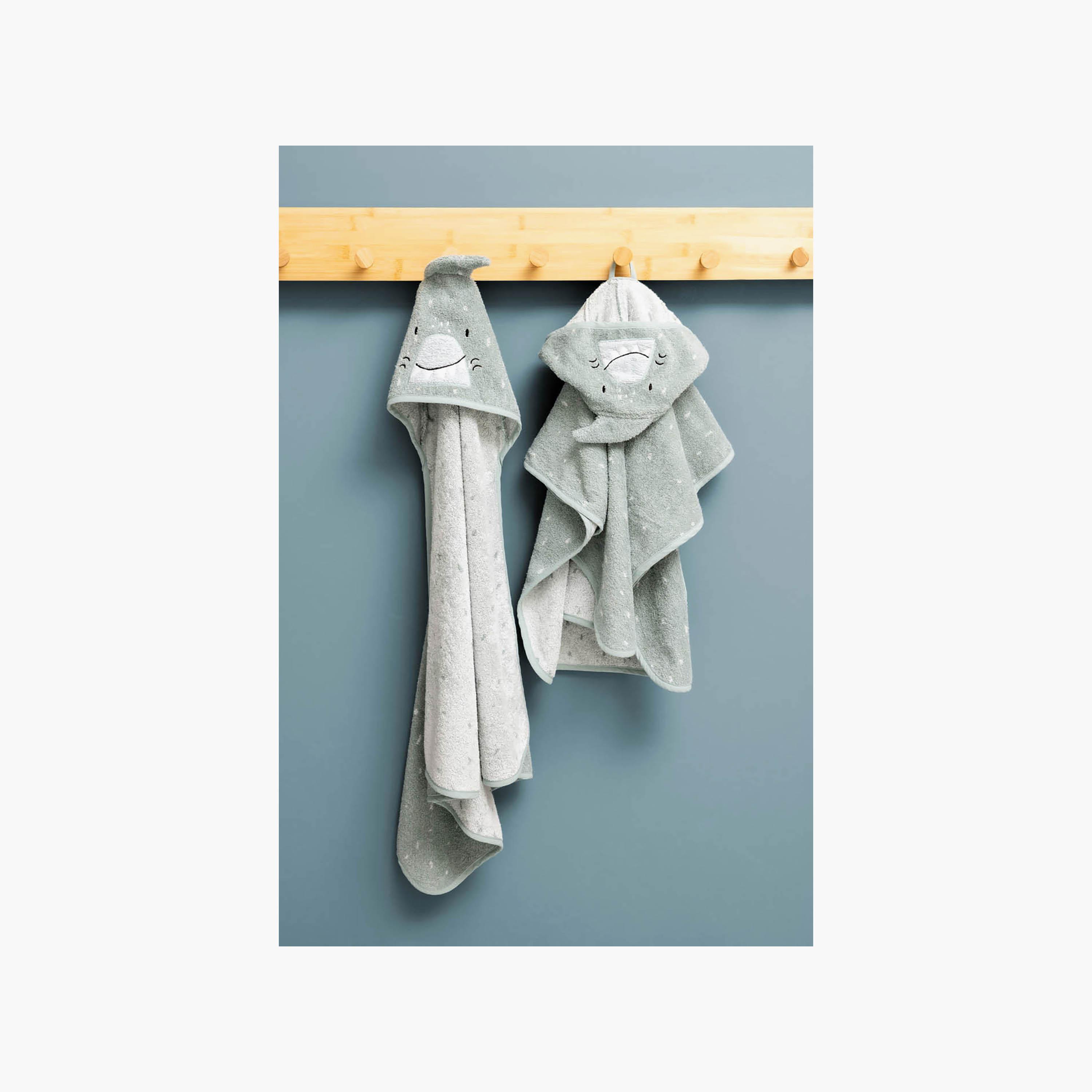 Trixie Mr. Shark Organic Cotton Terry Hooded Towel - 70 x 130 cm-baby-bathandcare-towels-image-4