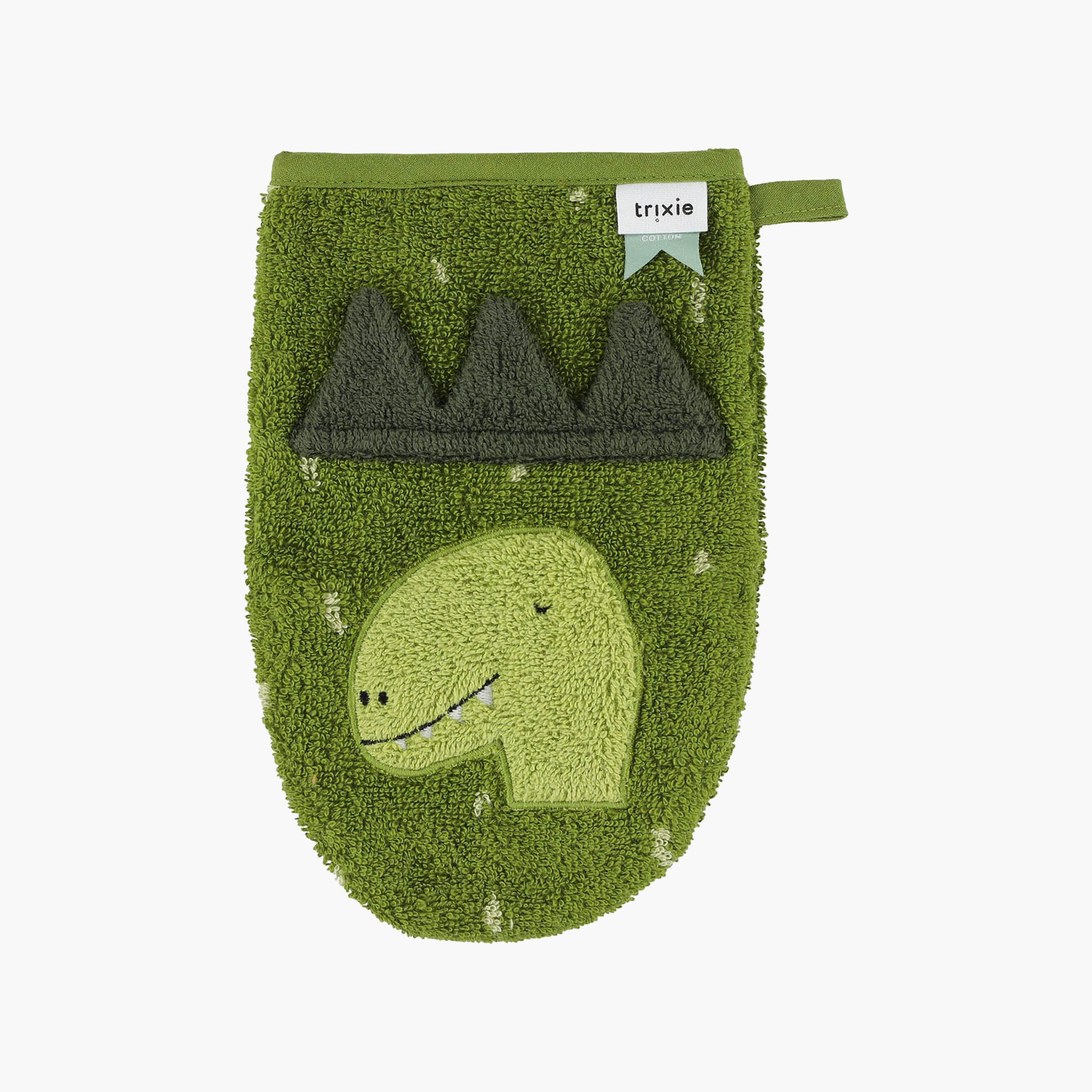 Trixie 2-Piece Mr. Shark & Mr. Dino Organic Cotton Terry Washcloth Set-baby-bathandcare-towels-image-3