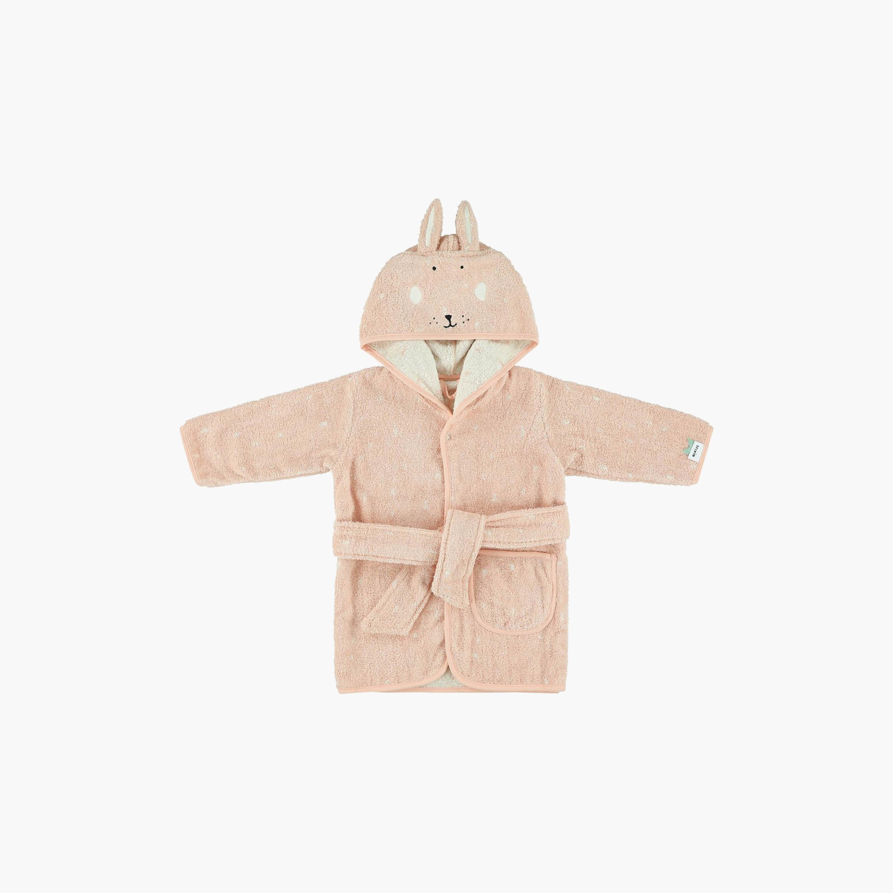 Trixie Mrs. Rabbit Organic Cotton Terry Hooded Bathrobe-baby-bathandcare-towels-image-1
