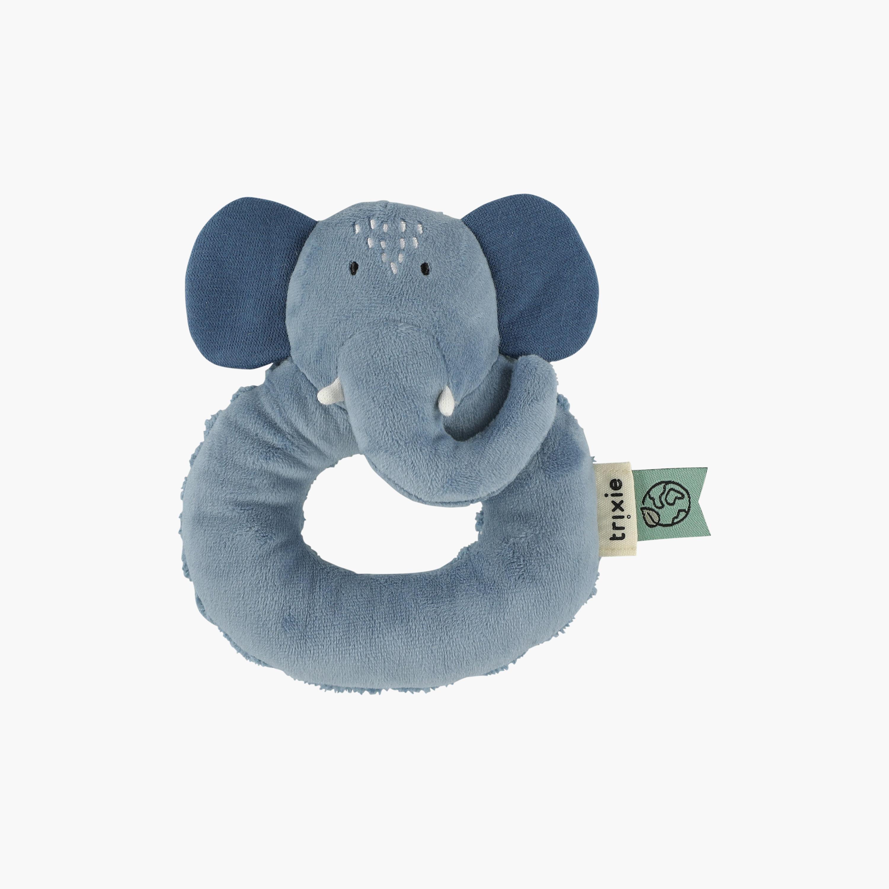 Trixie Mrs. Elephant Organic Cotton Ring Rattle Toy-toys-babyandtoddlertoys-rattlesandteethers-image-1