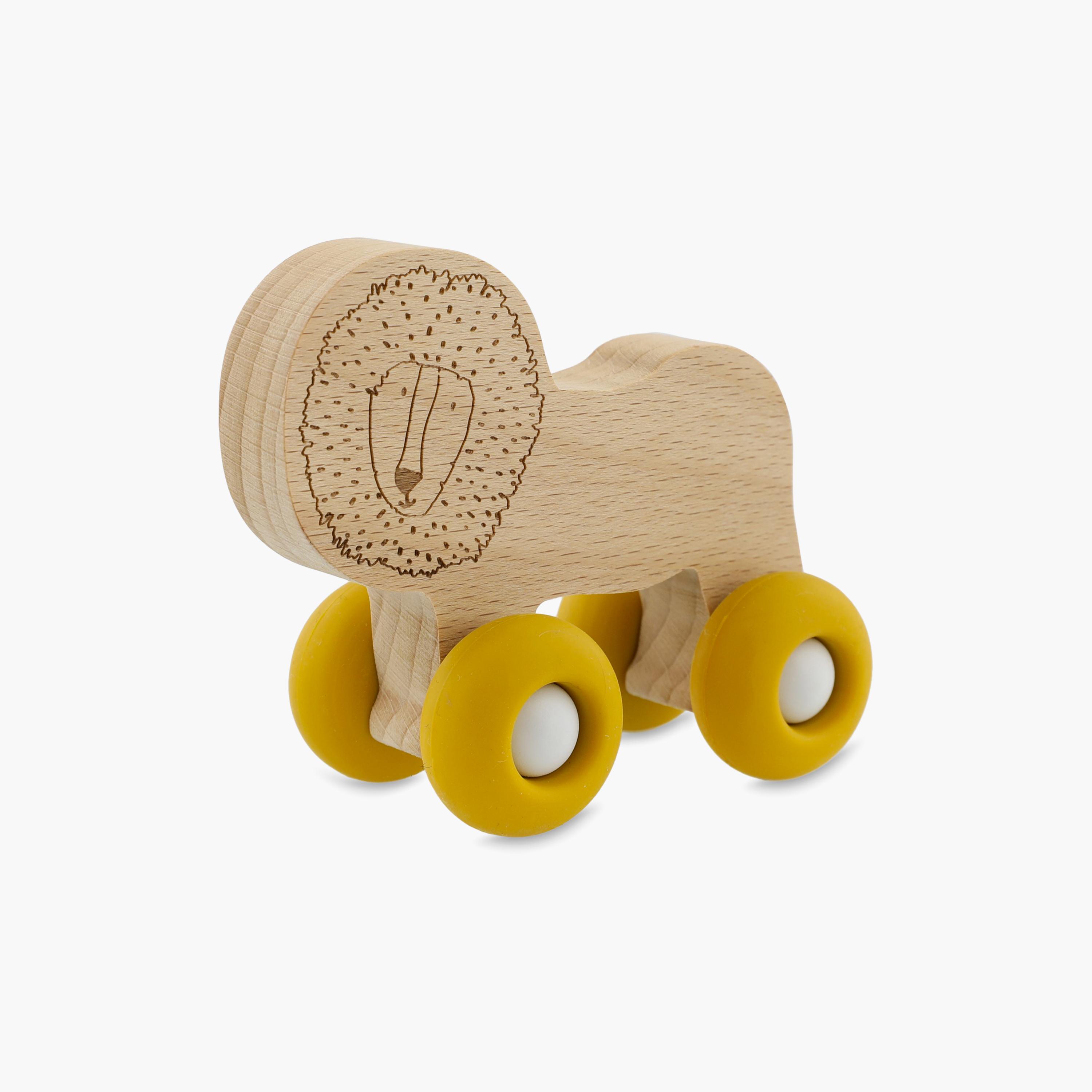 سيارة حيوانات خشبية مع عجلات سيليكون برسومات مستر لاين من تريكسي-toys-babyandtoddlertoys-learningtoys-image-2