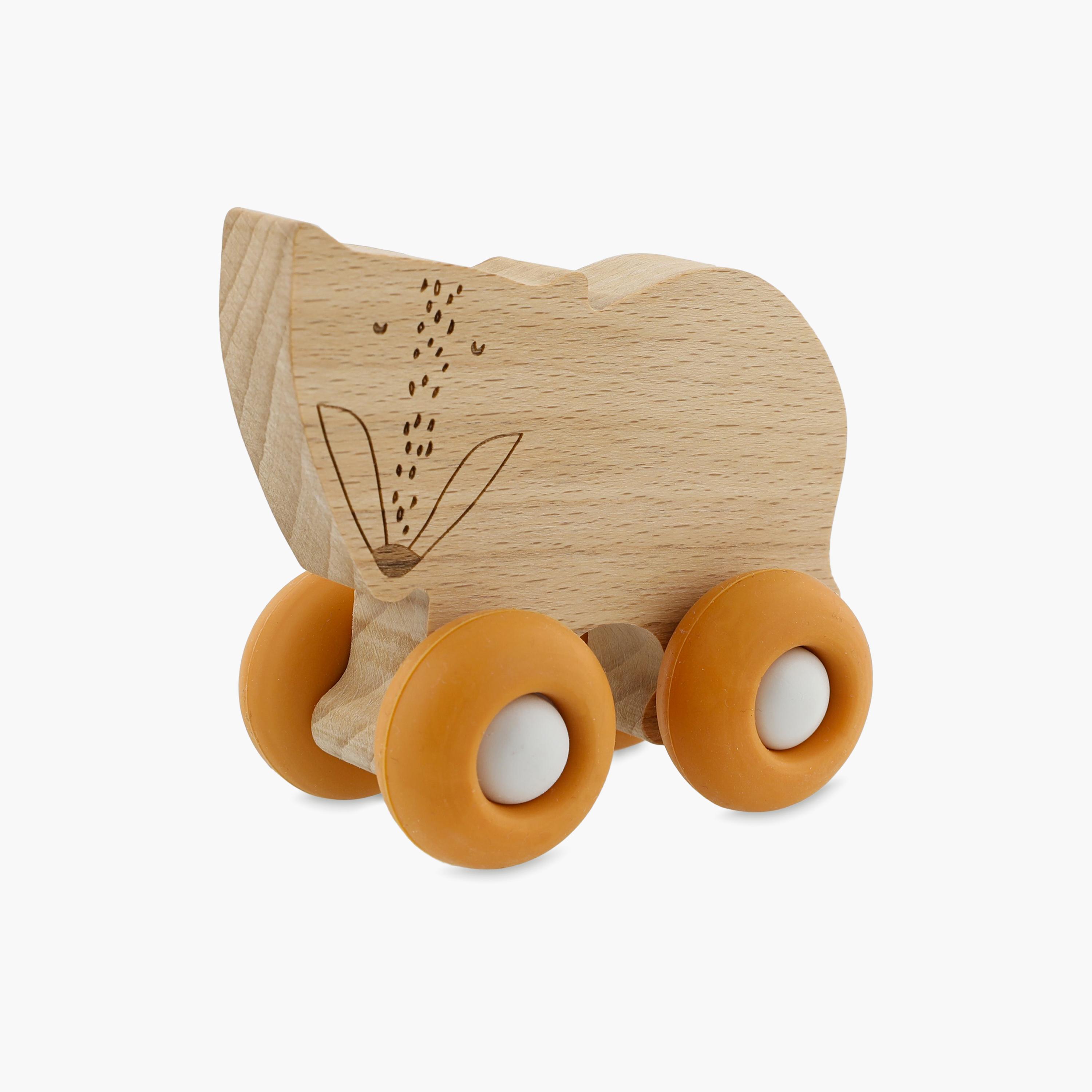 سيارة حيوانات خشبية مع عجلات سيليكون برسومات مستر فوكس من تريكسي-toys-babyandtoddlertoys-learningtoys-image-2