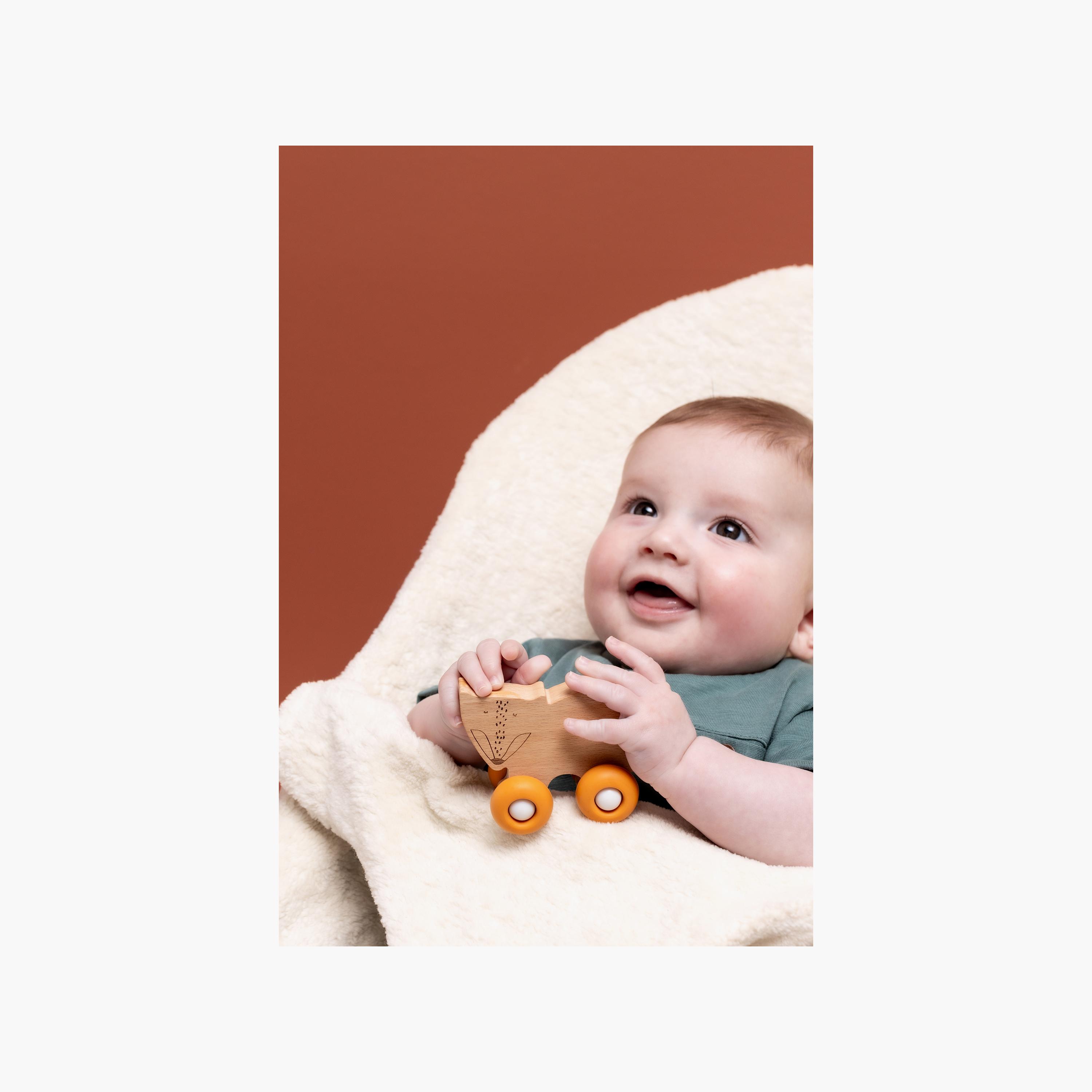سيارة حيوانات خشبية مع عجلات سيليكون برسومات مستر فوكس من تريكسي-toys-babyandtoddlertoys-learningtoys-image-4