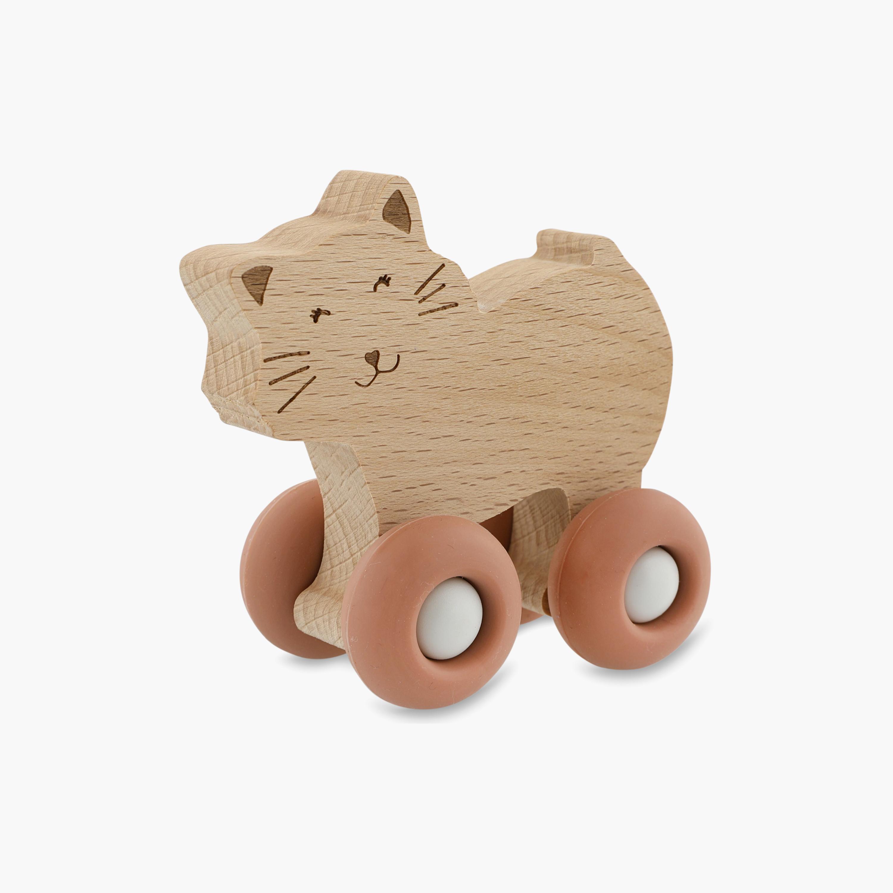 سيارة حيوانات خشبية مع عجلات سيليكون برسومات مسز كات من تريكسي-toys-babyandtoddlertoys-learningtoys-image-2