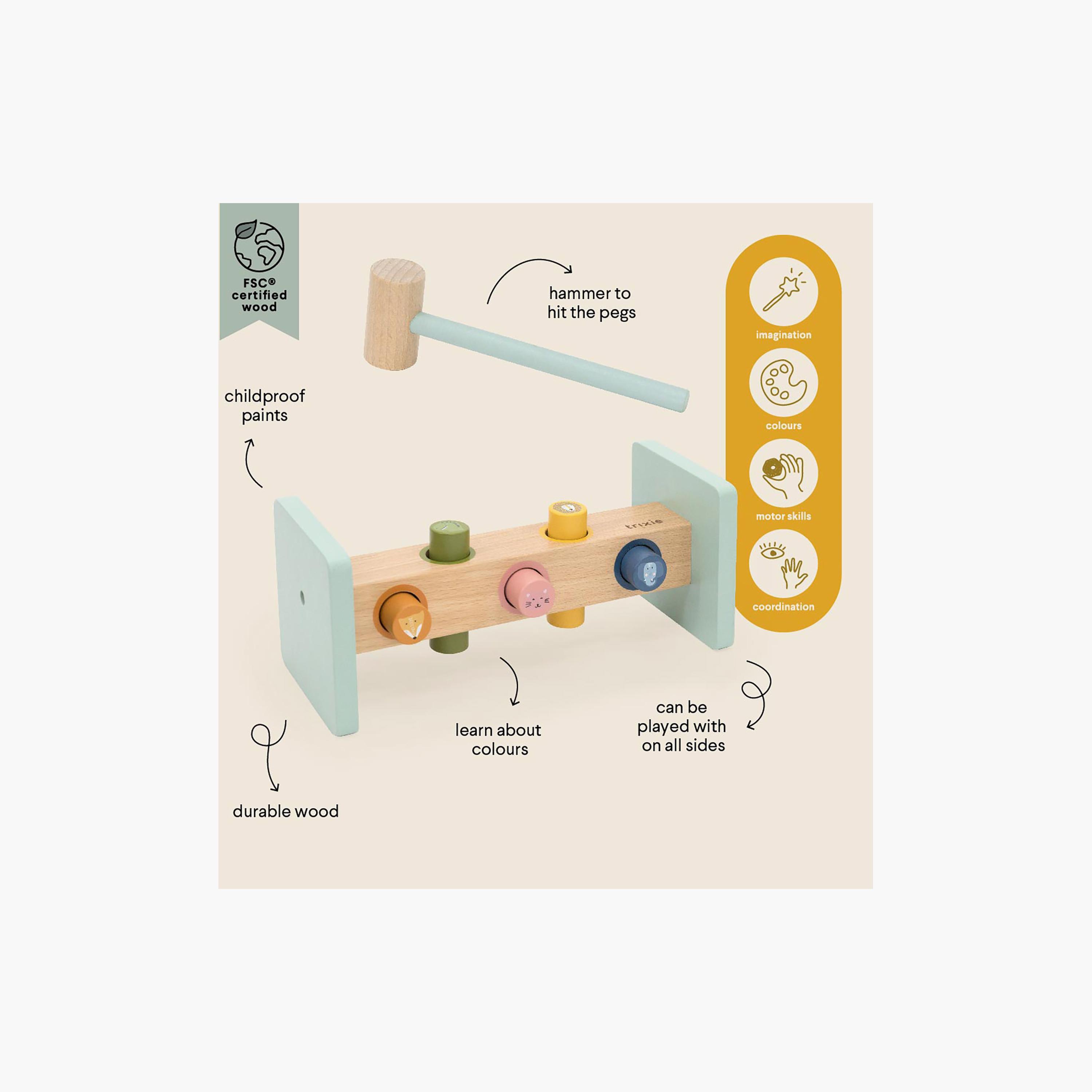 Trixie Wooden Hammer Bench Set-toys-babyandtoddlertoys-learningtoys-image-3