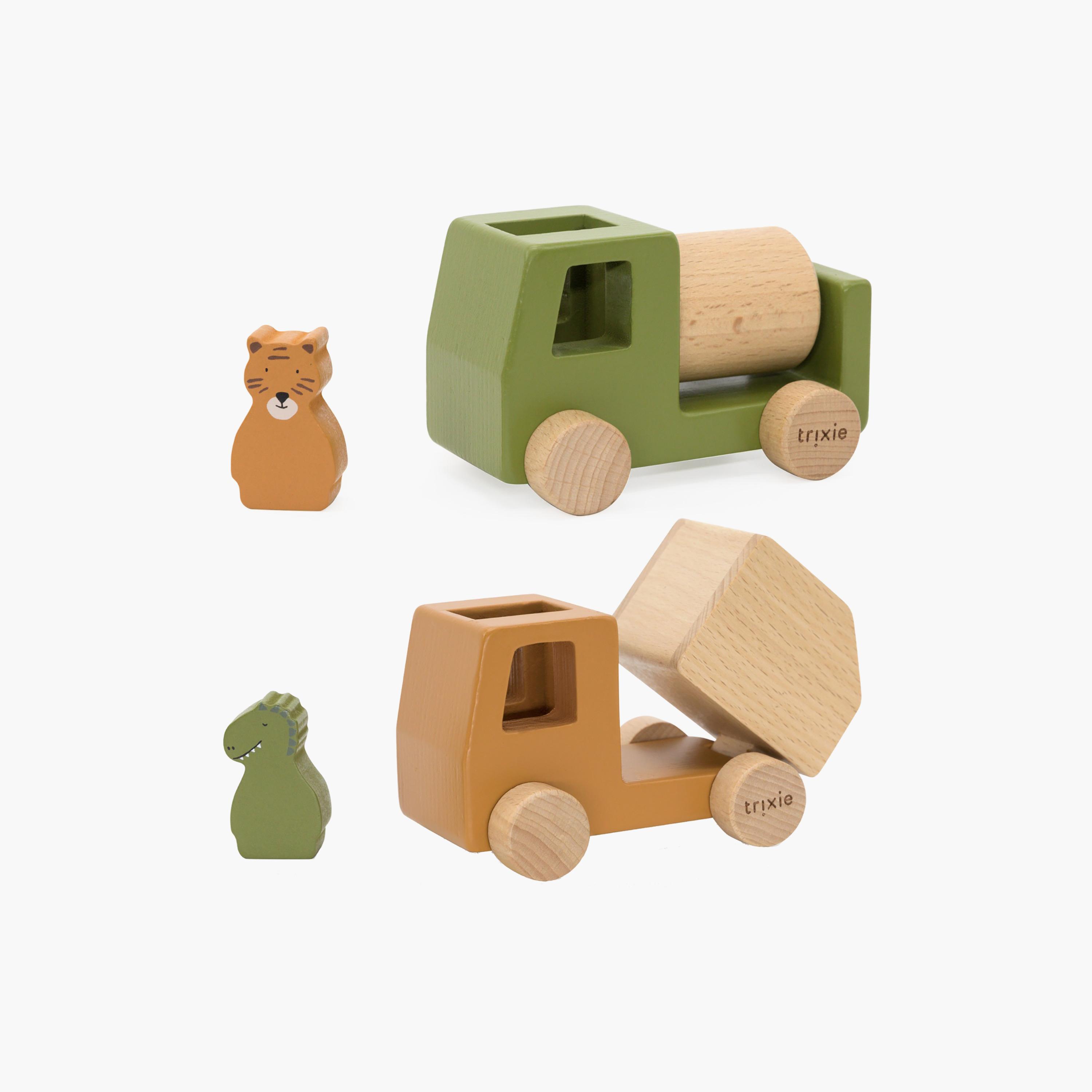 مجموعة سيارات بناء خشبية على شكل حيوانات من تريكسي-toys-babyandtoddlertoys-learningtoys-image-1