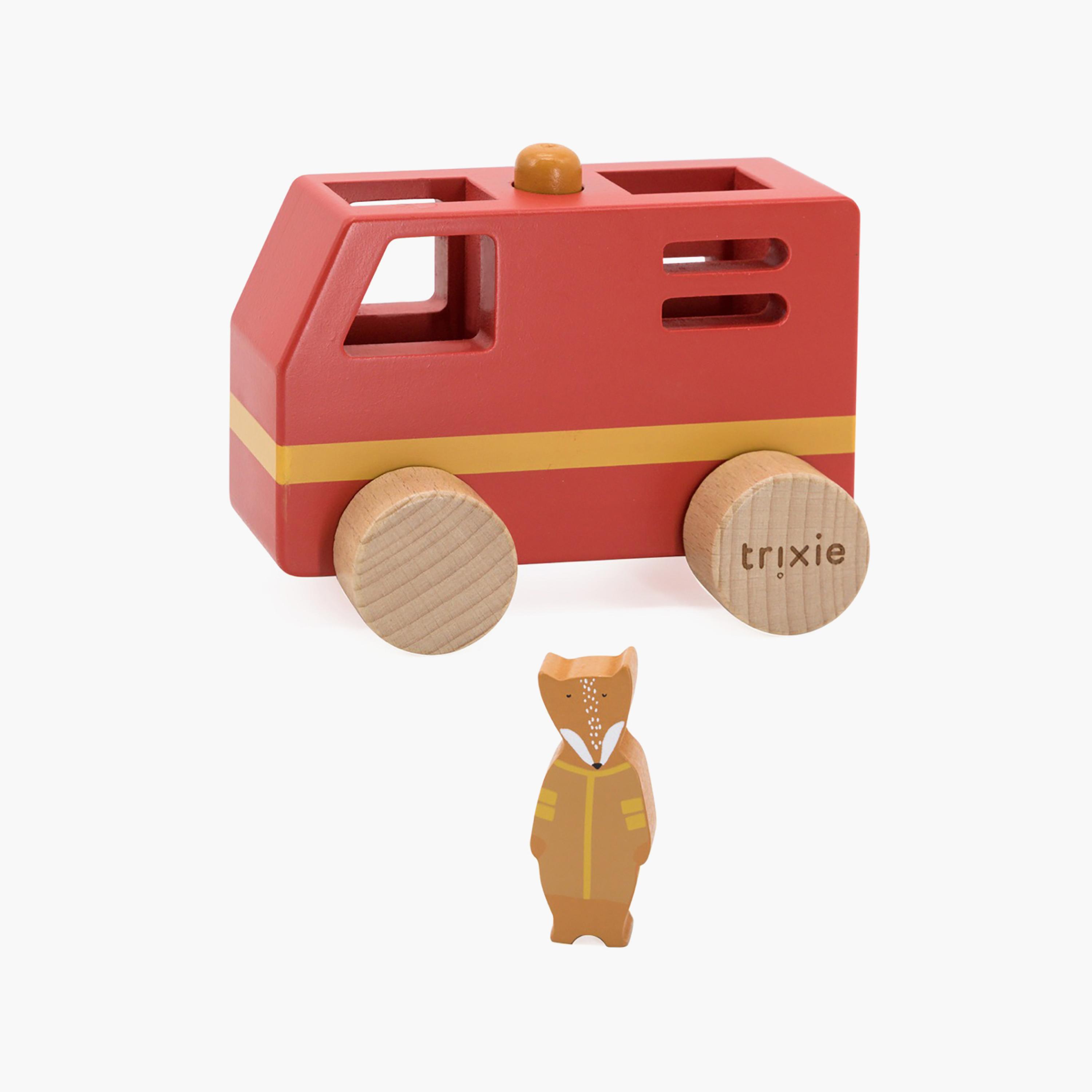سيارة إطفاء خشبية صغيرة مع مجسم خشبي من تريكسي-toys-babyandtoddlertoys-learningtoys-image-1