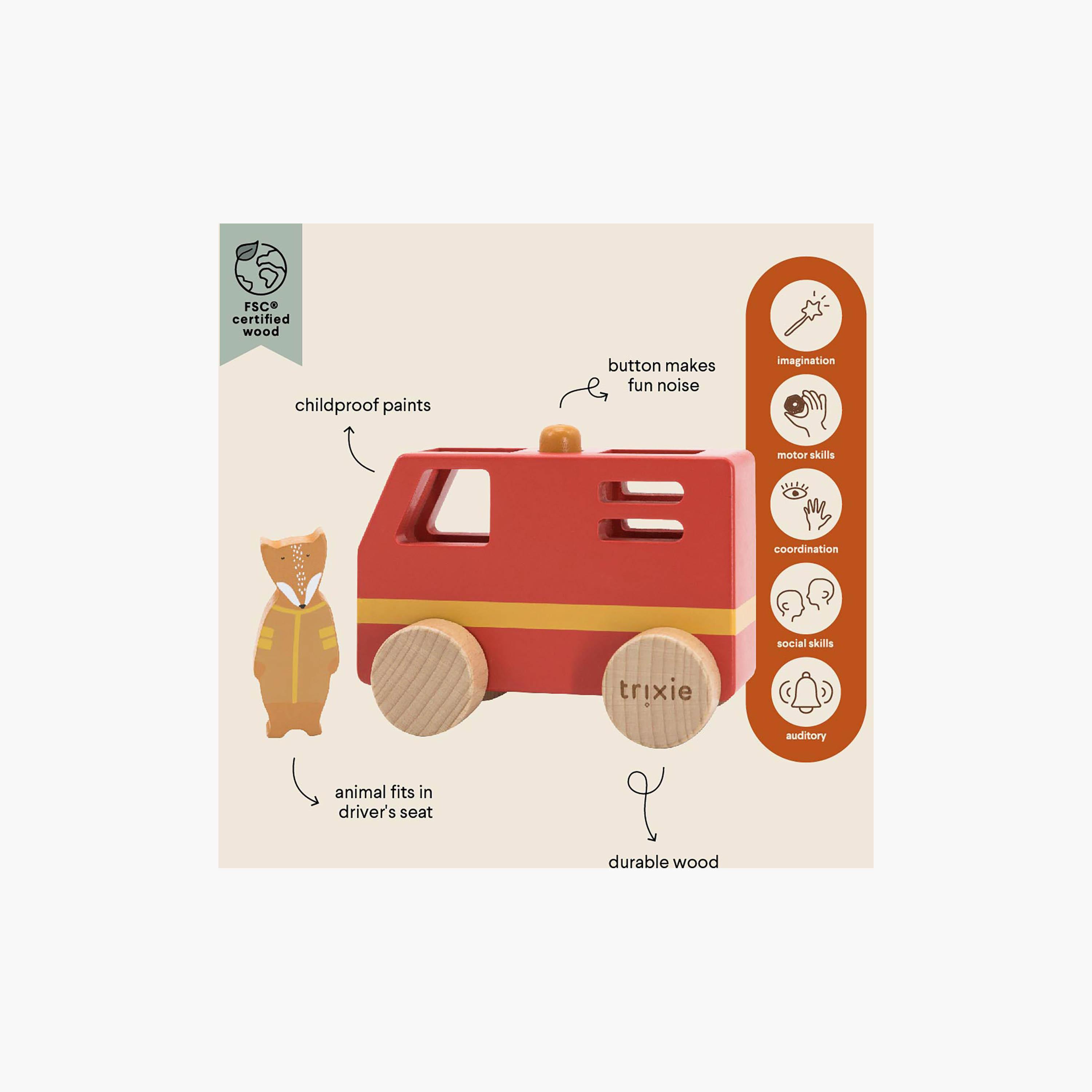 سيارة إطفاء خشبية صغيرة مع مجسم خشبي من تريكسي-toys-babyandtoddlertoys-learningtoys-image-3