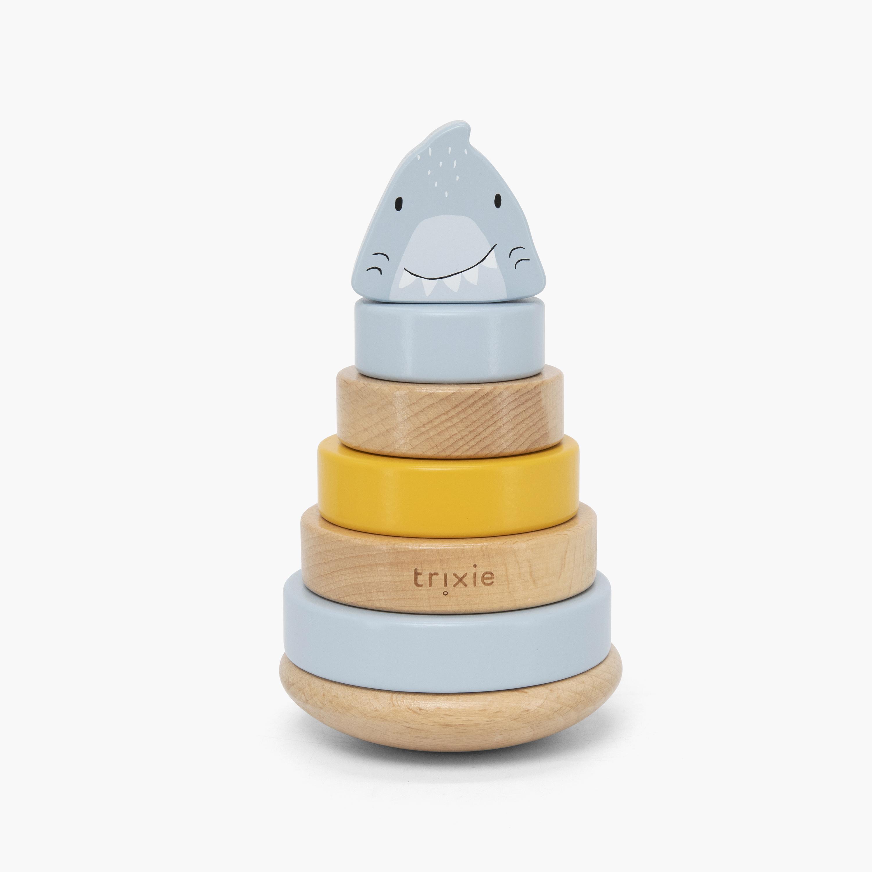 Trixie Mr. Shark Wooden Stacking Toy Set-toys-babyandtoddlertoys-stackingandnestingtoys-image-1