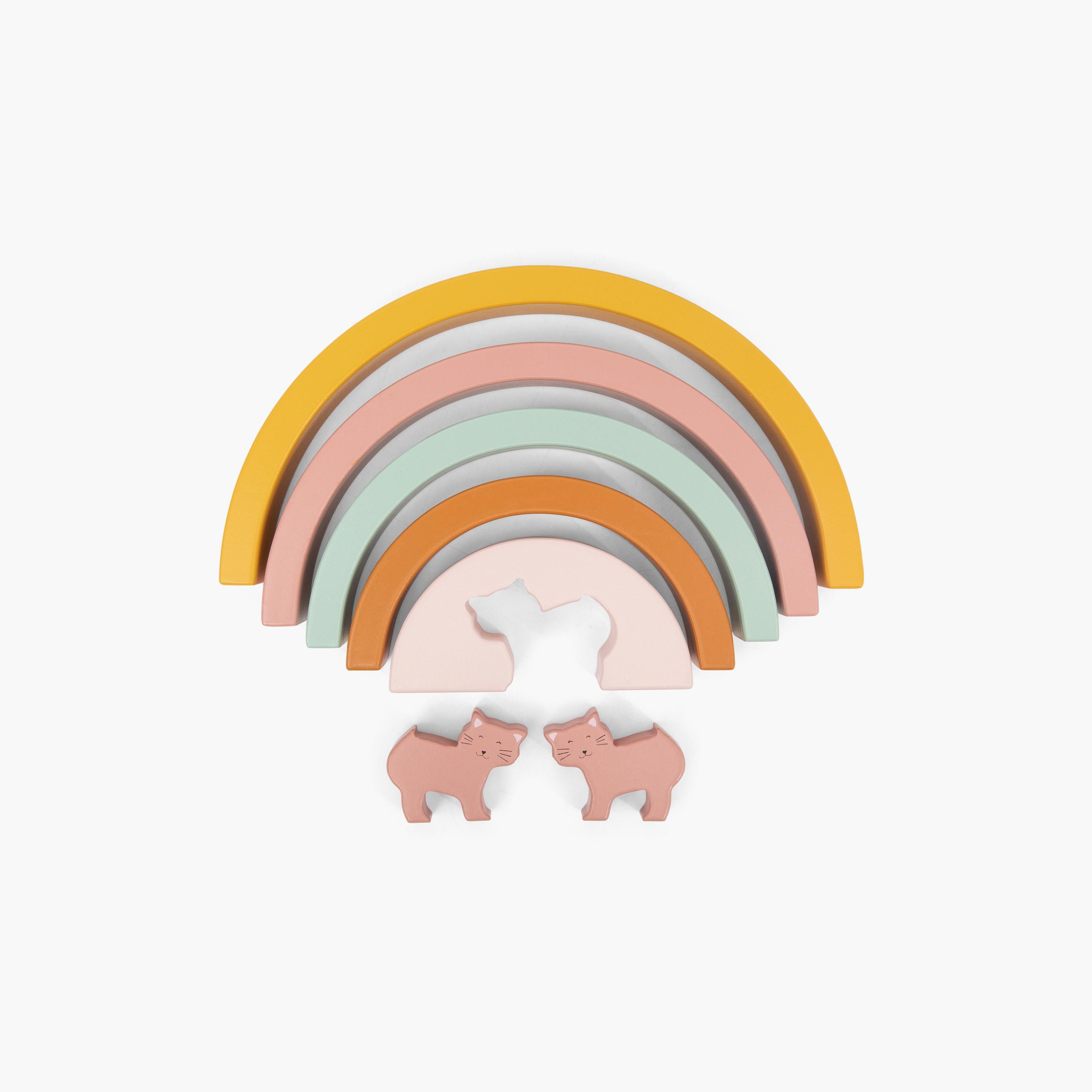 لعبة تكديس قوس قزح خشبية برسومات مسز كات من تريكسي-toys-babyandtoddlertoys-stackingandnestingtoys-image-1