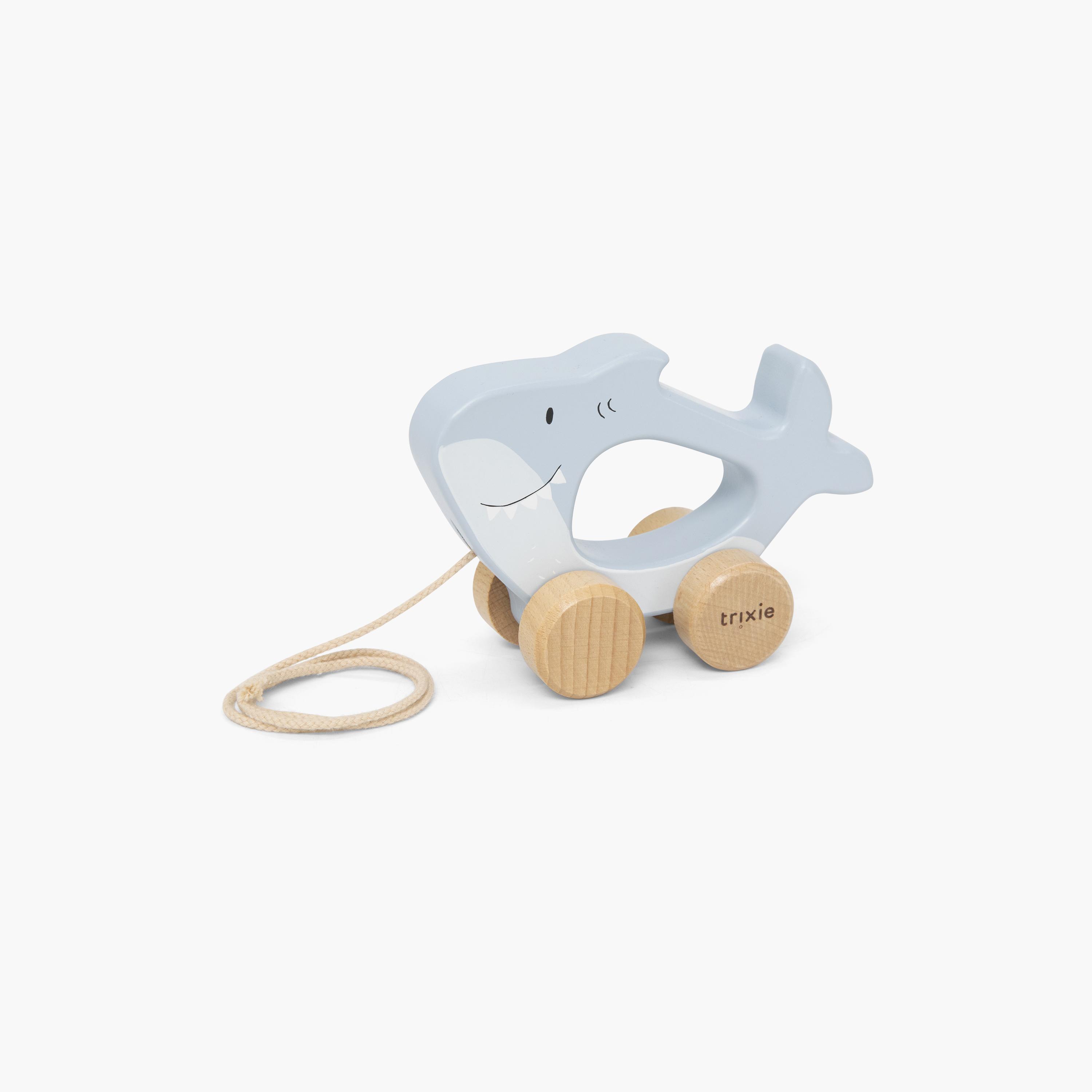 Trixie Mr. Shark Wooden Pull Along Toy-toys-babyandtoddlertoys-learningtoys-image-2