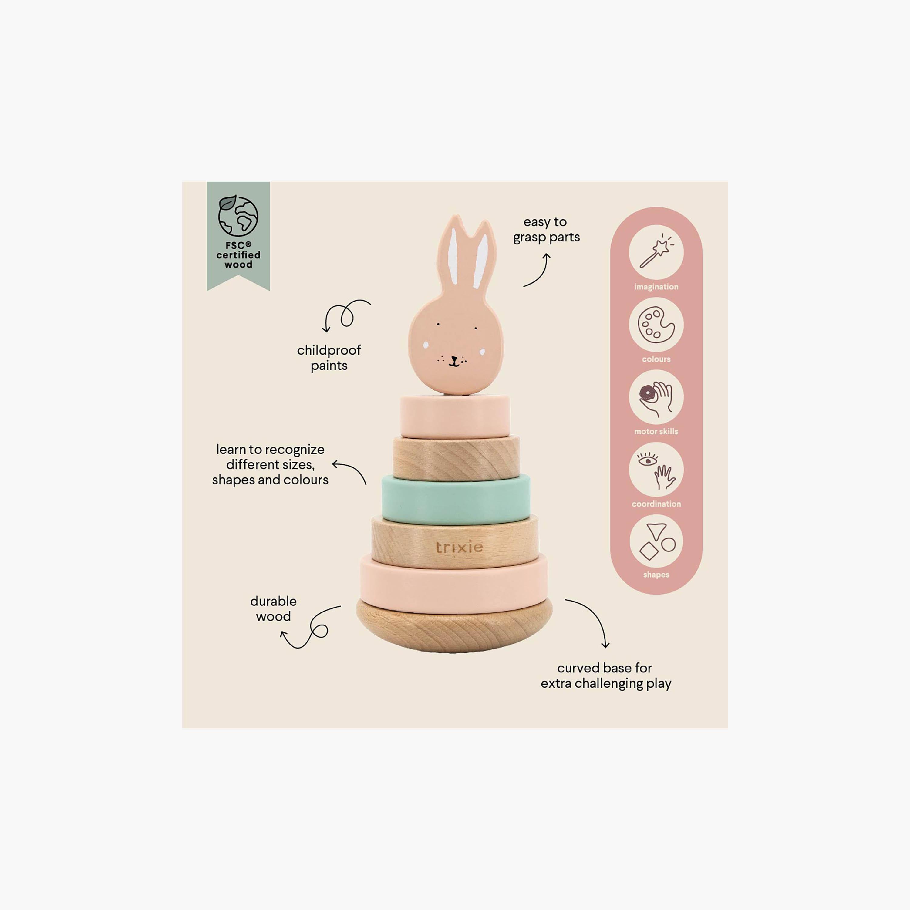 Trixie Mrs. Rabbit Wooden Stacking Toy Set-toys-babyandtoddlertoys-stackingandnestingtoys-image-3