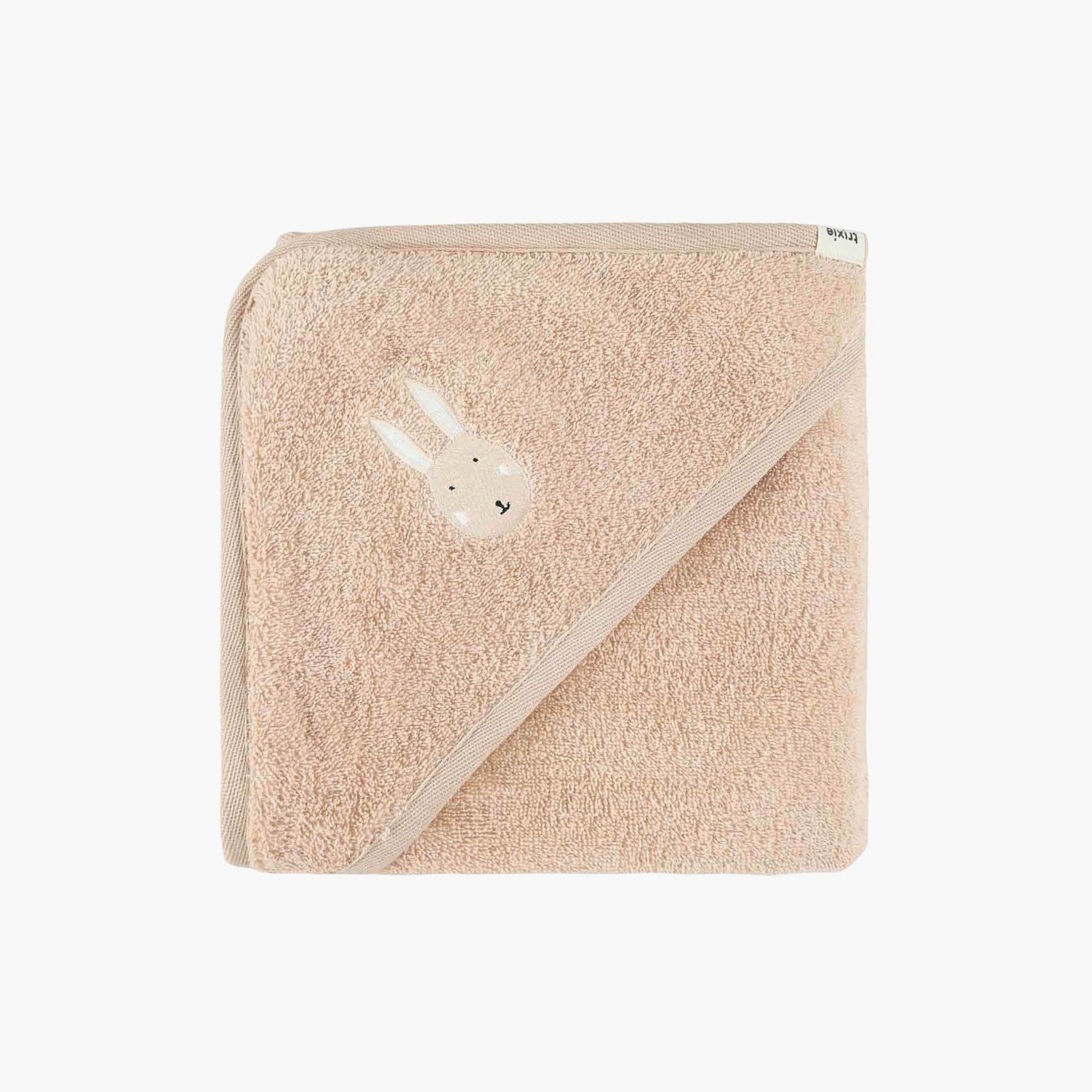 Trixie Aura Rabbit Organic Cotton Terry Hooded Towel - 75 x 75 cm-baby-bathandcare-towels-image-1