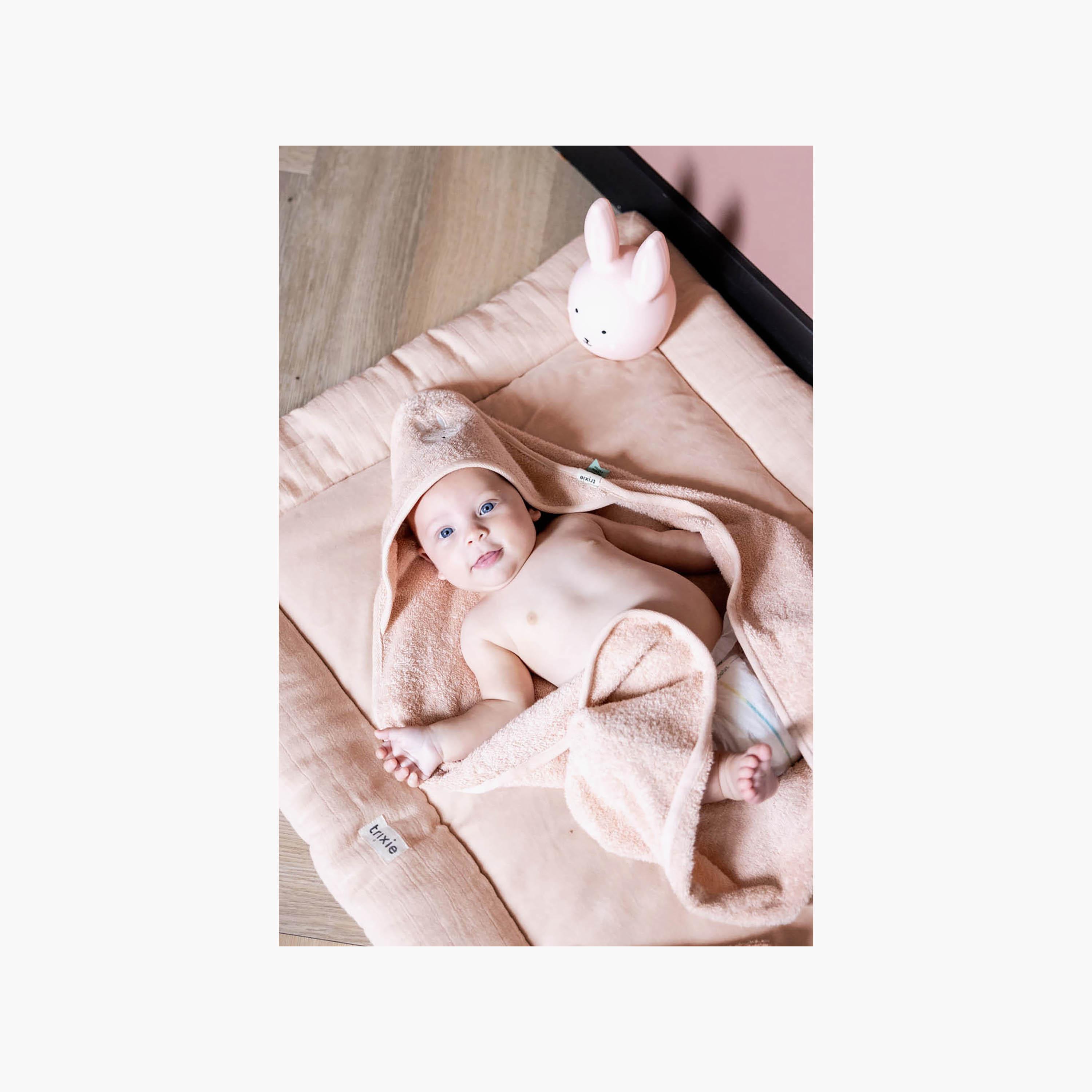 Trixie Aura Rabbit Organic Cotton Terry Hooded Towel - 75 x 75 cm-baby-bathandcare-towels-image-4
