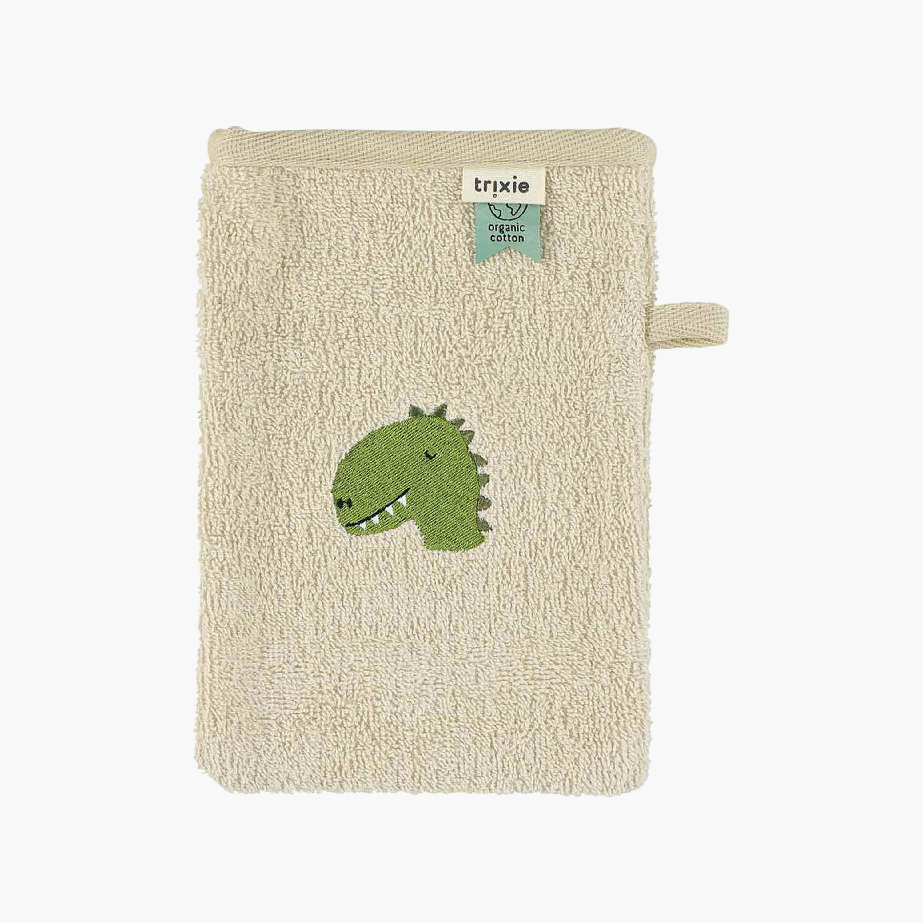 Trixie 2-Piece Aura Dino Organic Cotton Terry Washcloth Set-baby-bathandcare-towels-image-2