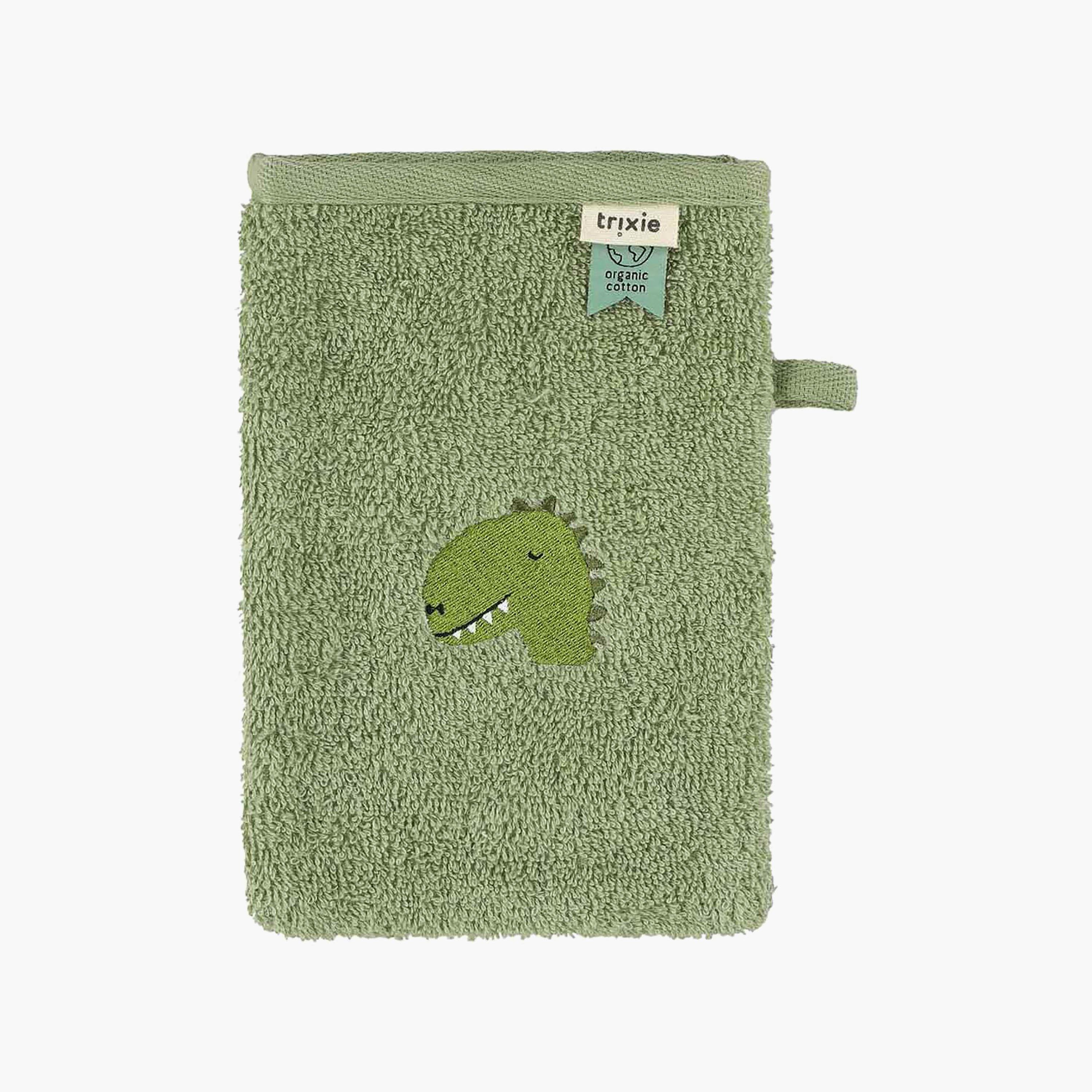 Trixie 2-Piece Aura Dino Organic Cotton Terry Washcloth Set-baby-bathandcare-towels-image-3