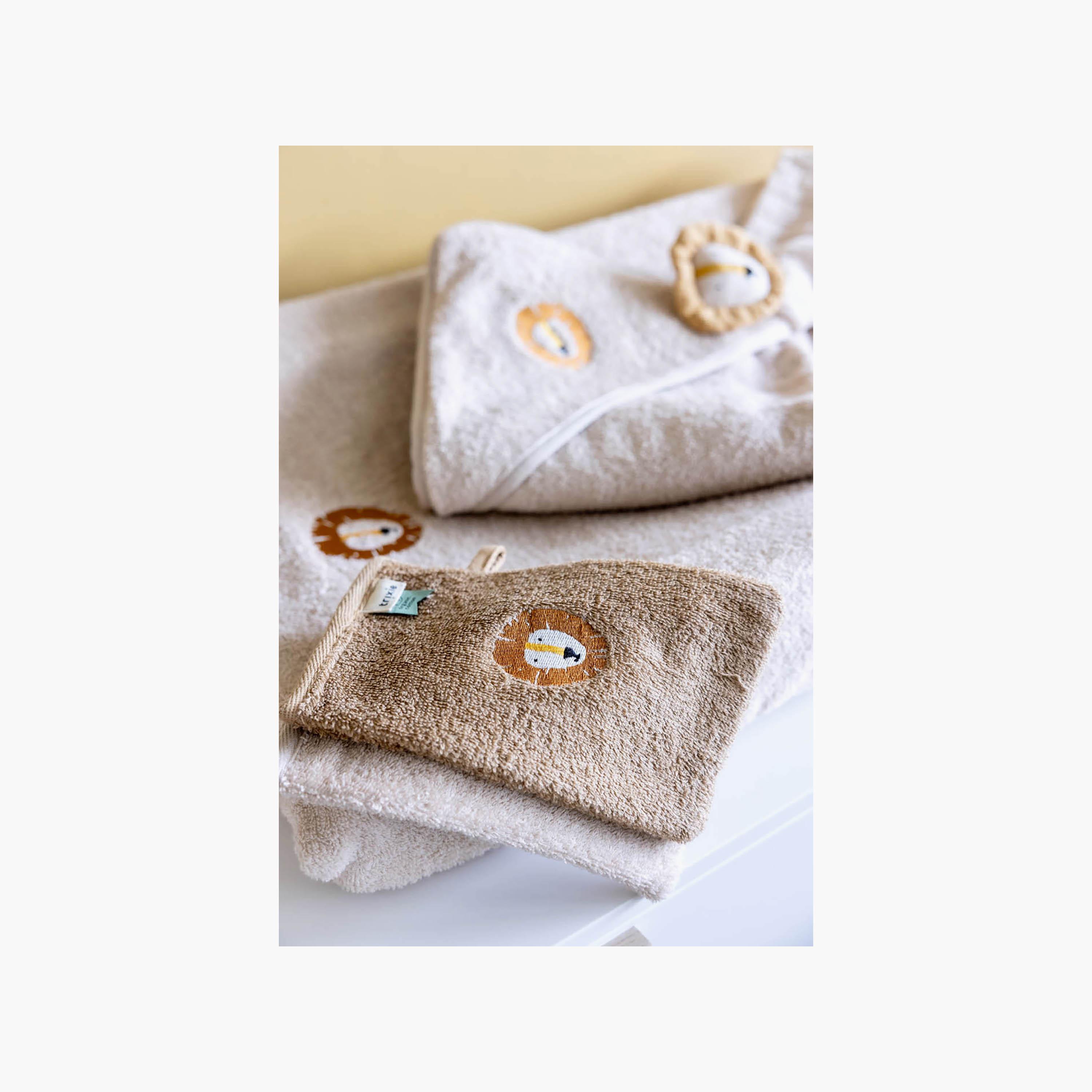 Trixie 2-Piece Aura Lion Organic Cotton Terry Washcloth Set-baby-bathandcare-towels-image-4