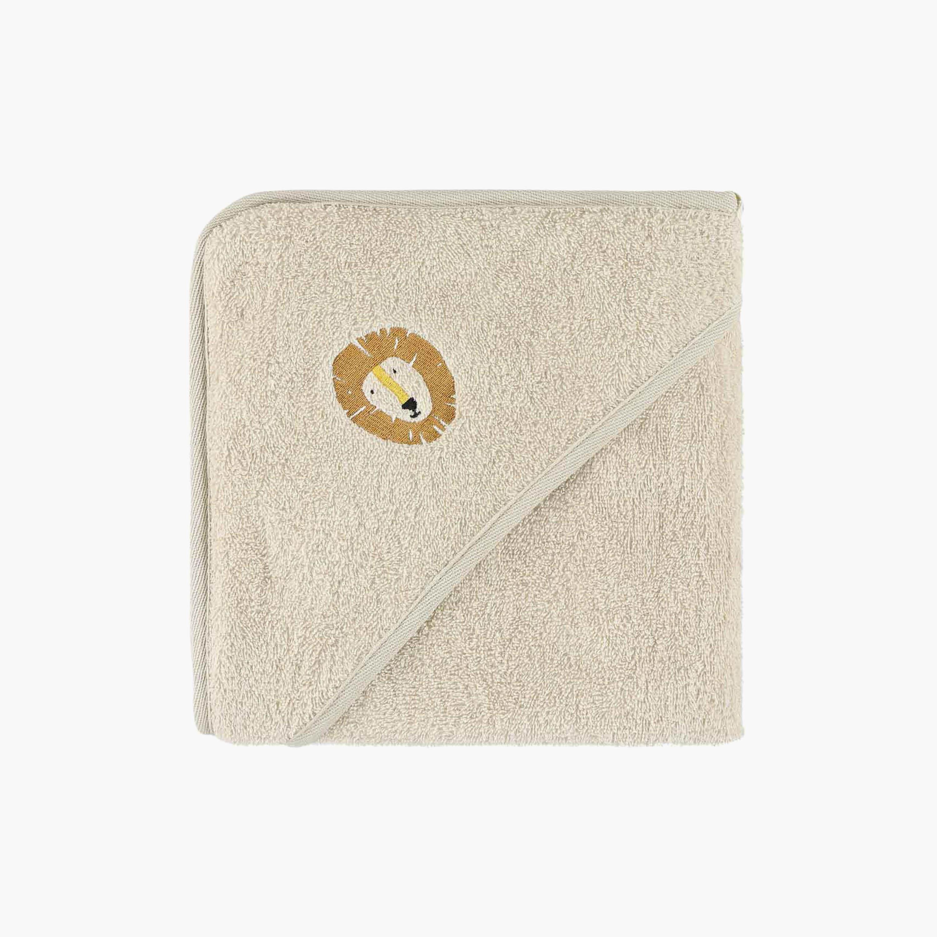 Trixie Aura Lion Organic Cotton Terry Hooded Towel - 75 x 75 cm-baby-bathandcare-towels-image-1
